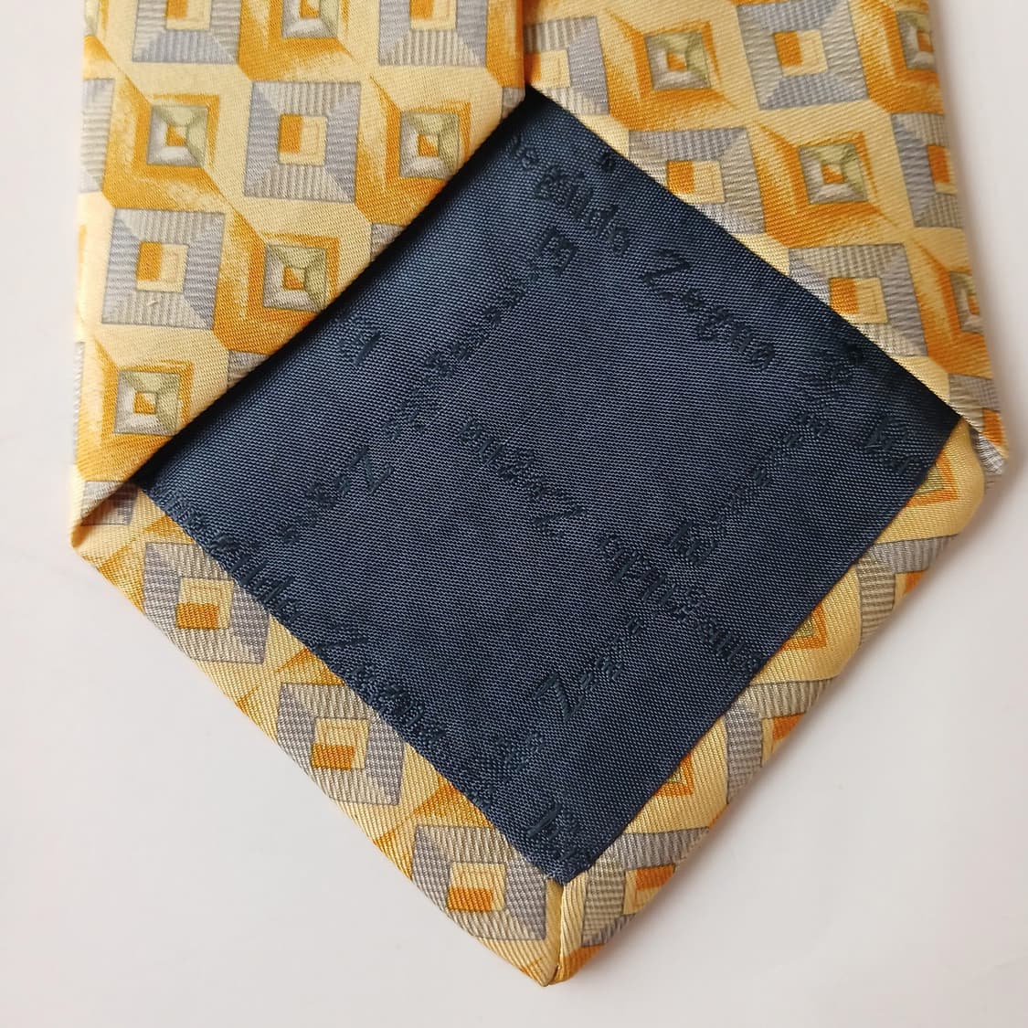  제냐 실크 옐로우 기하 패턴 넥타이 9.4cm A+등급 A19546 상품이미지7