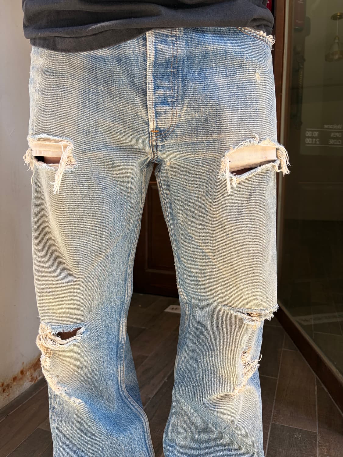 90’s Levi’s 501 524 USA distressed denim 상품이미지4