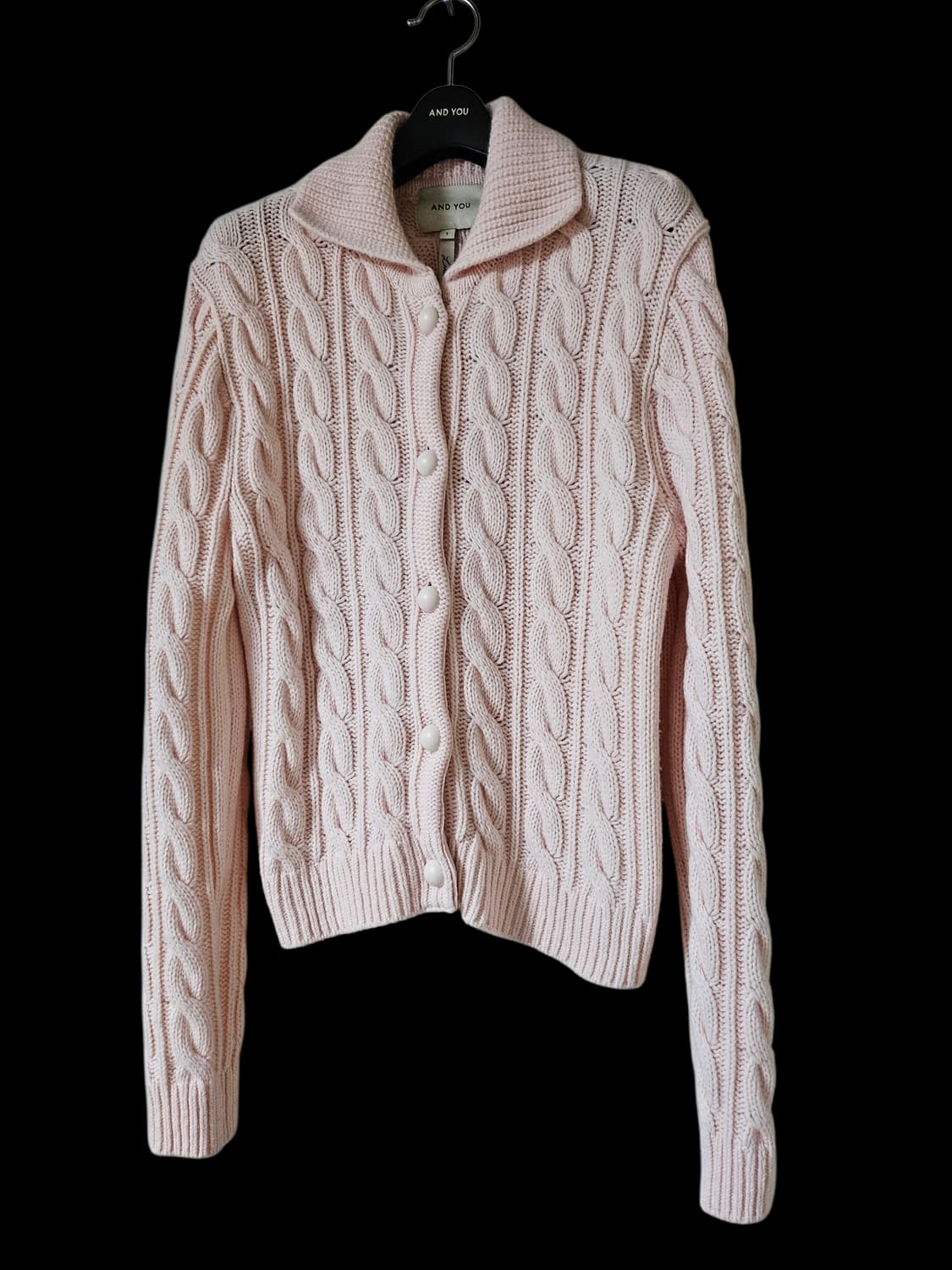 앤유 AND YOU 미착용/프림로즈 컬러 케이블 울 니트 여성가디건 55 상품이미지7
