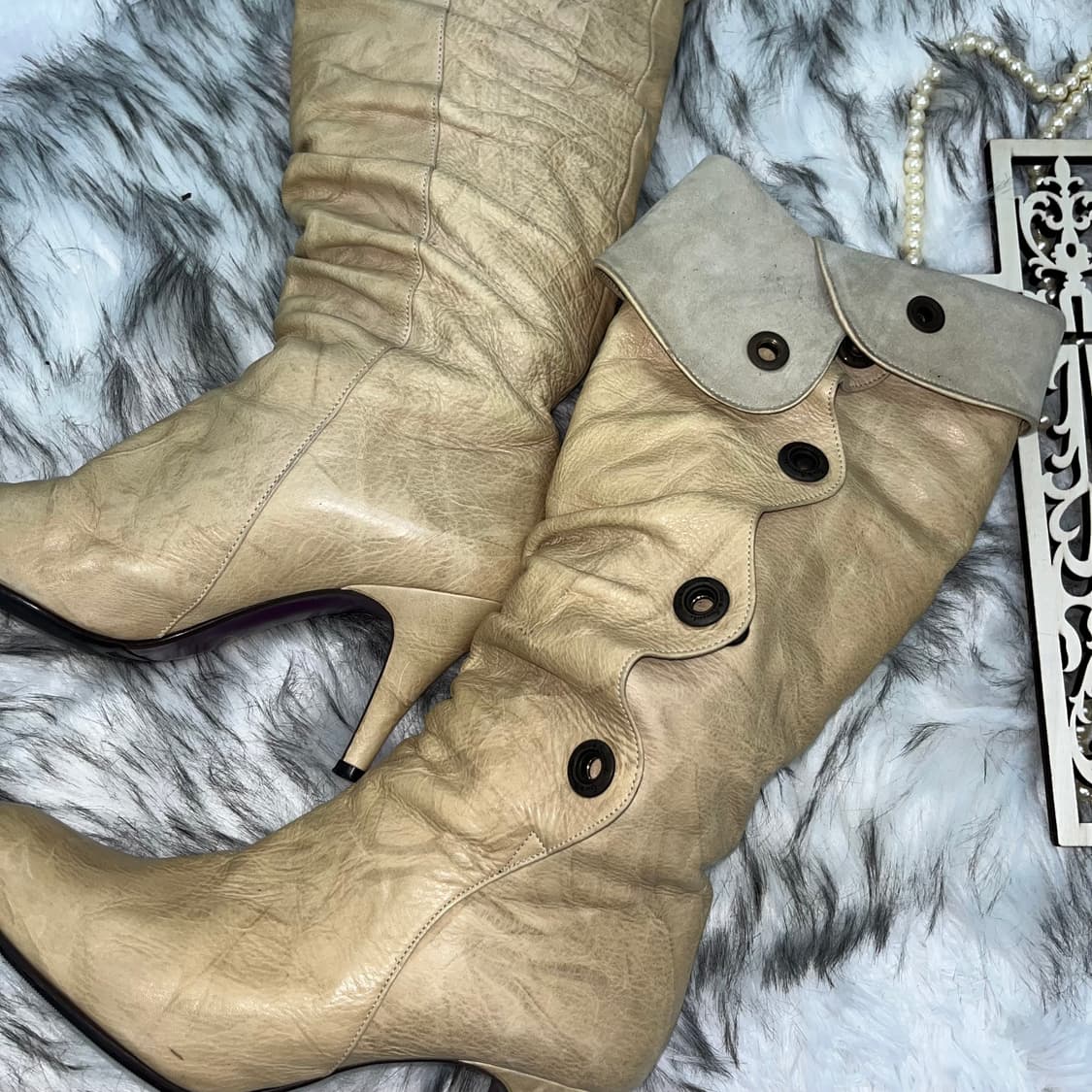 빈티지 롱부츠 힐 상품이미지2