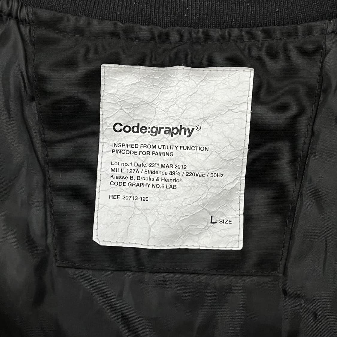 [정품/L] 코드그라피 블랙 봄버 자켓 b14 상품이미지7