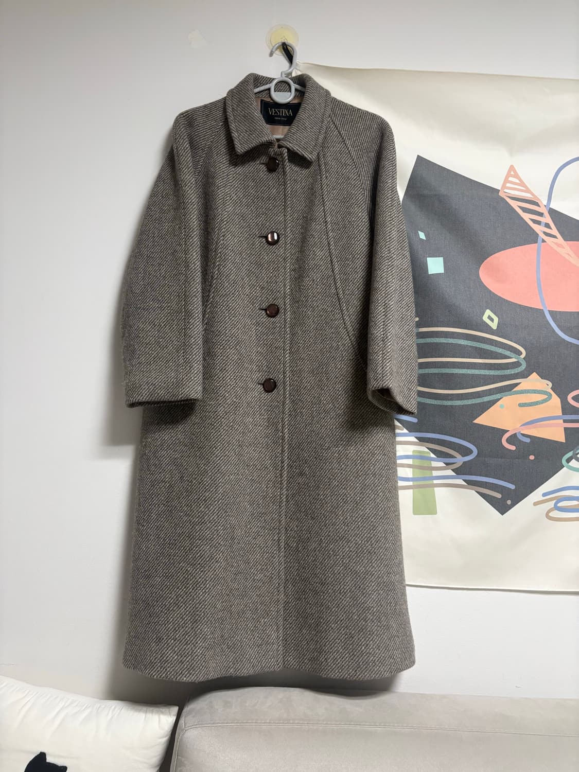 셰틀랜드 울 100% 헤링본 롱코트 상품이미지1