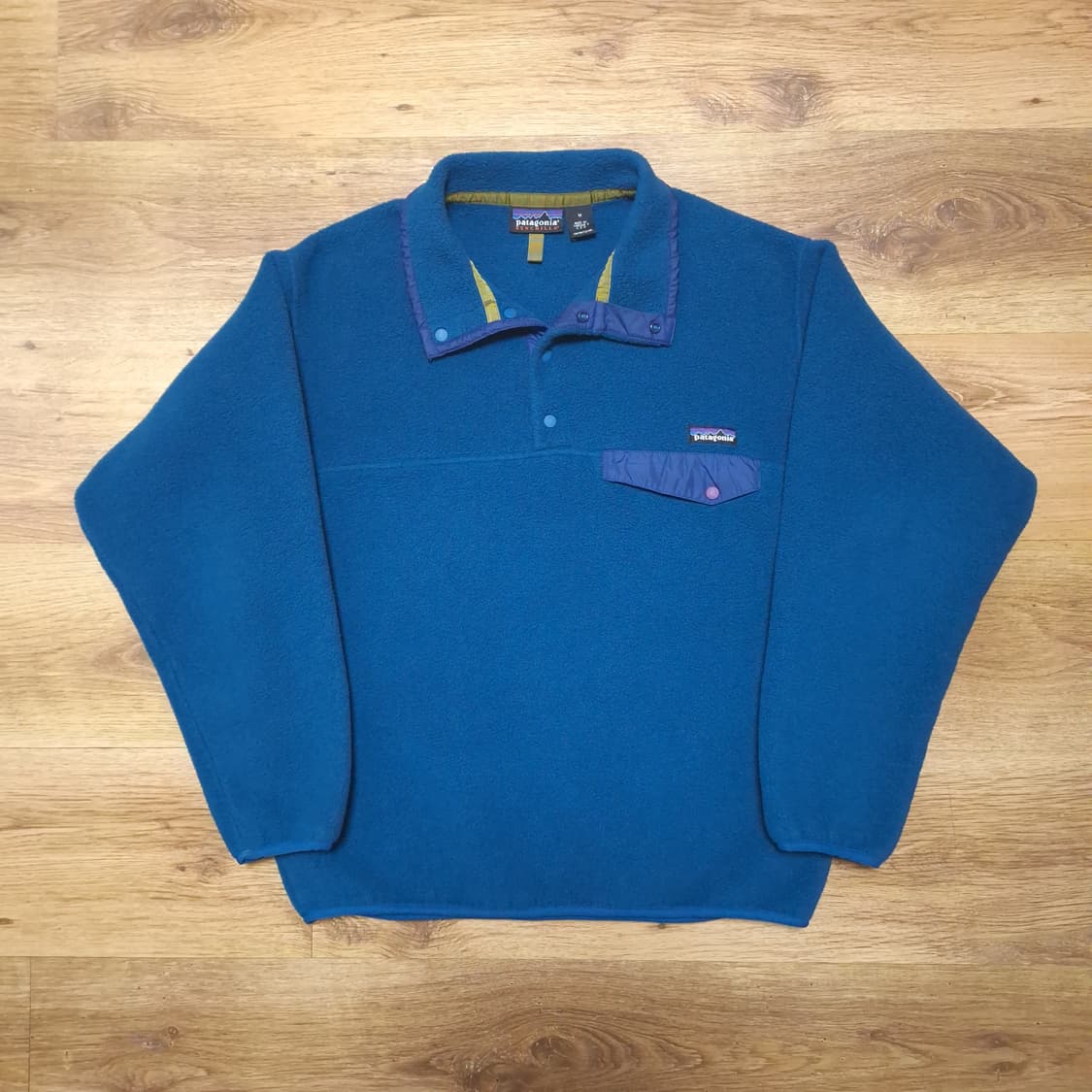 90s 미제 빈티지파타고니아 신칠라 스냅티 청록 블루 M 상품이미지1