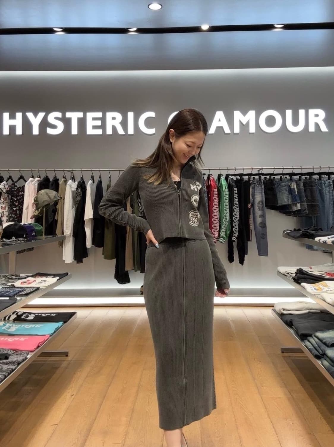 [F]히스테릭 글래머 25fw 저지 집업 가디건/그레이 상품이미지4