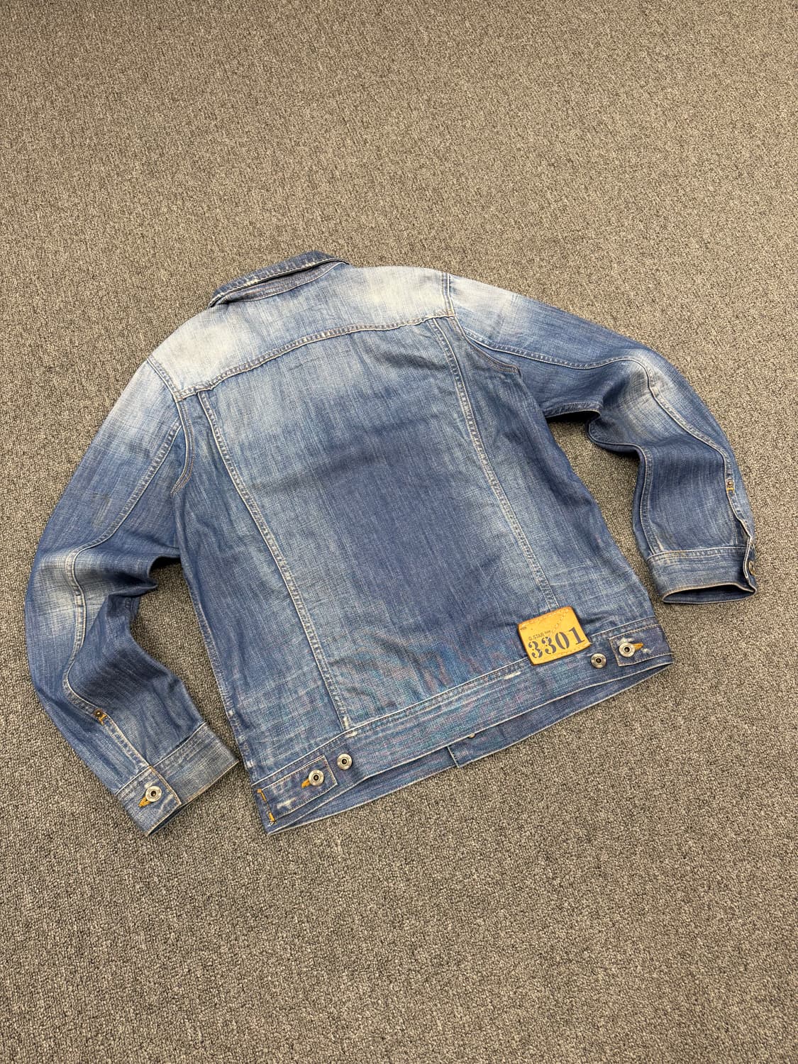 XL) 지스타 빈티지 3301 워싱 데님 자켓 상품이미지4
