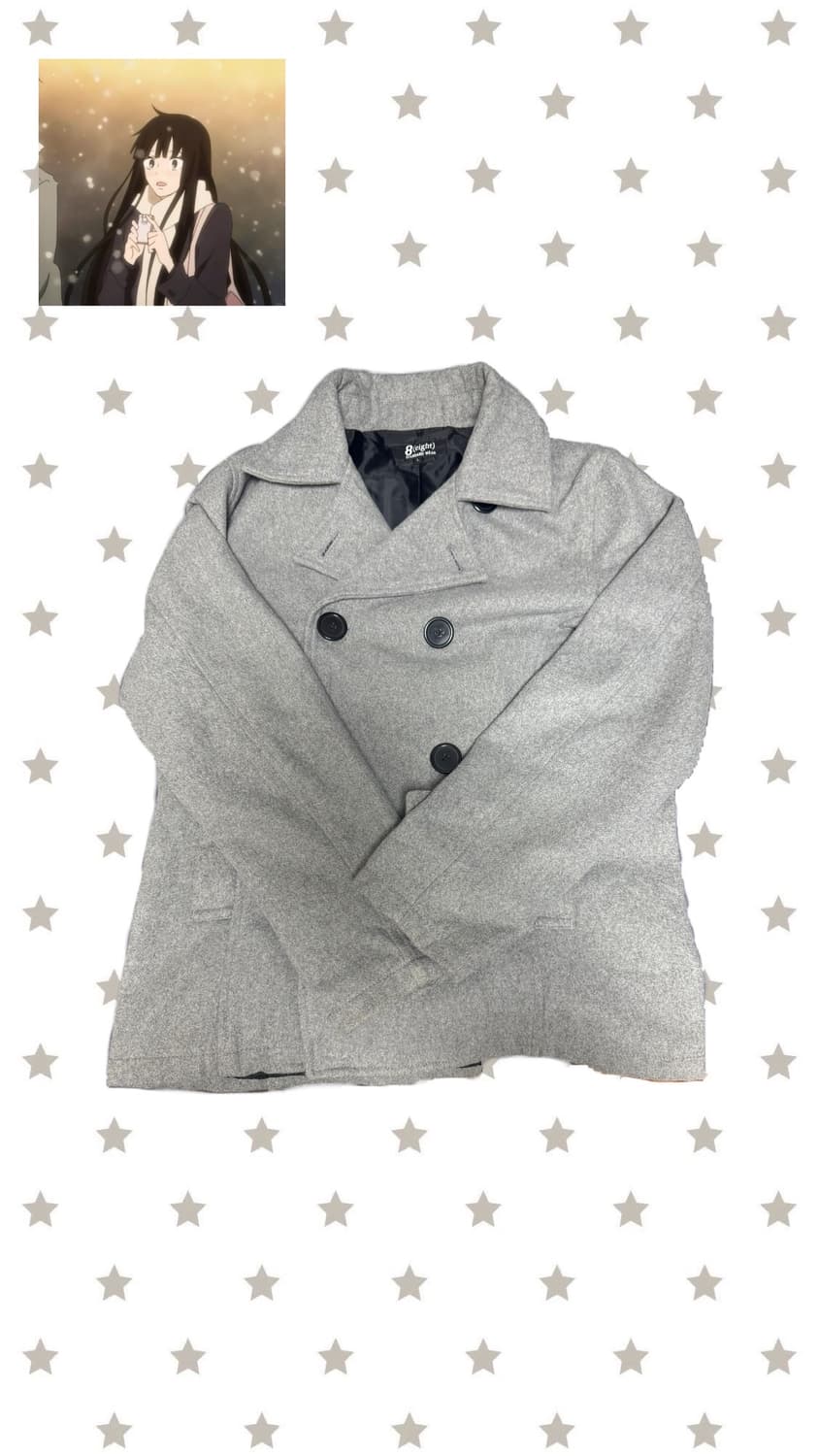 그레이 버튼 코트/ 하니코트 (미착용) 상품이미지1