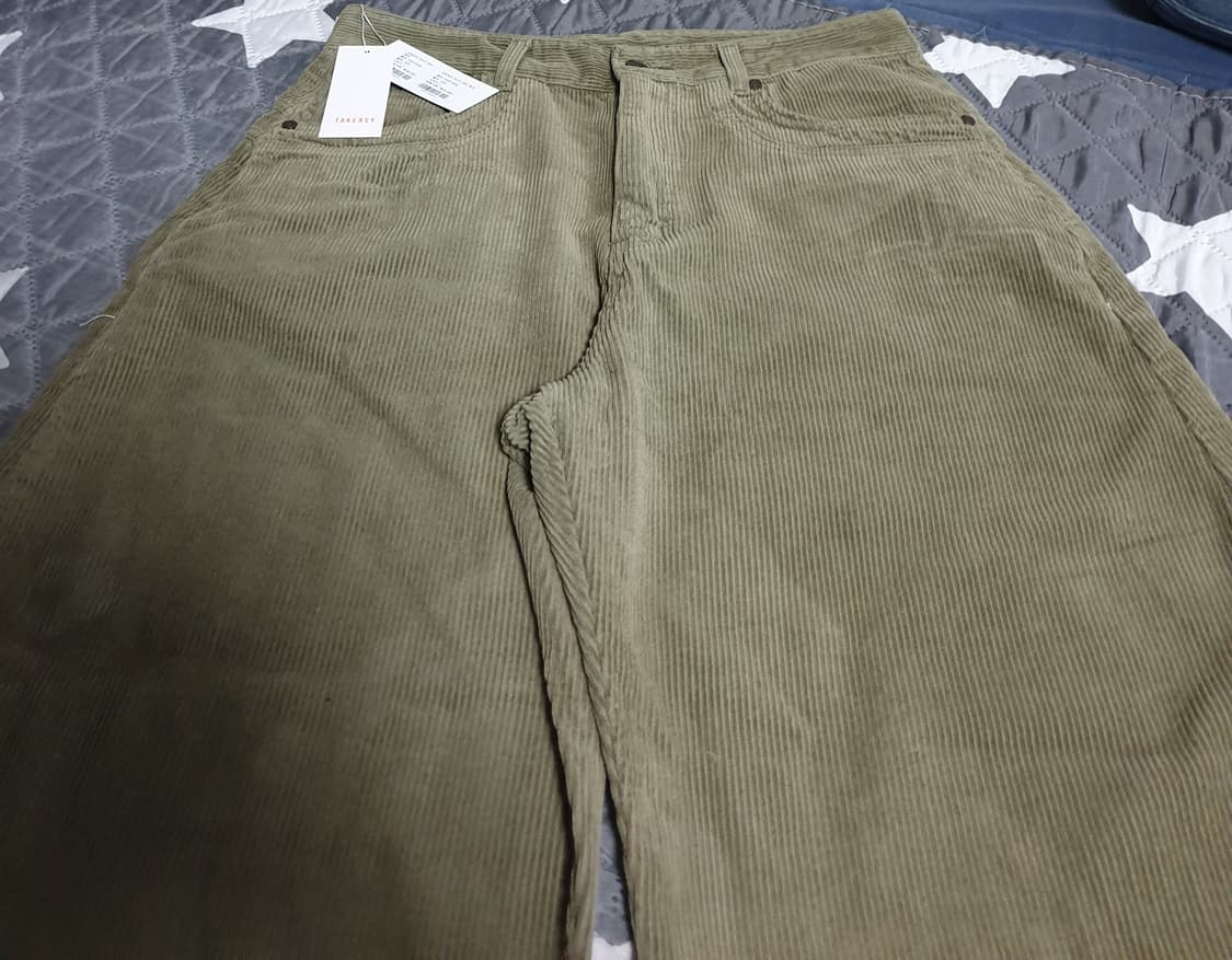 (새상품) 테이크이지 코듀로이 커브드 제이 팬츠 카키 (L) 상품이미지3