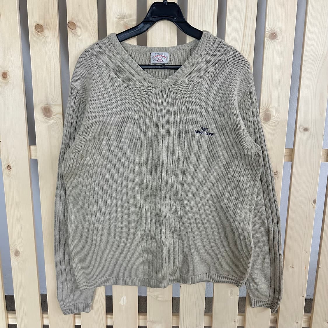 (M) 아르마니 진스 베이지 니트 스웨터 상품이미지1