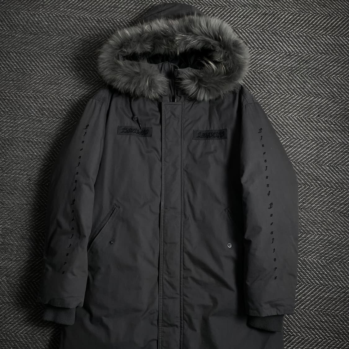 NBA 디테일 로고 그레이 라쿤 퍼 롱 야상 점퍼 y 4040 상품이미지2