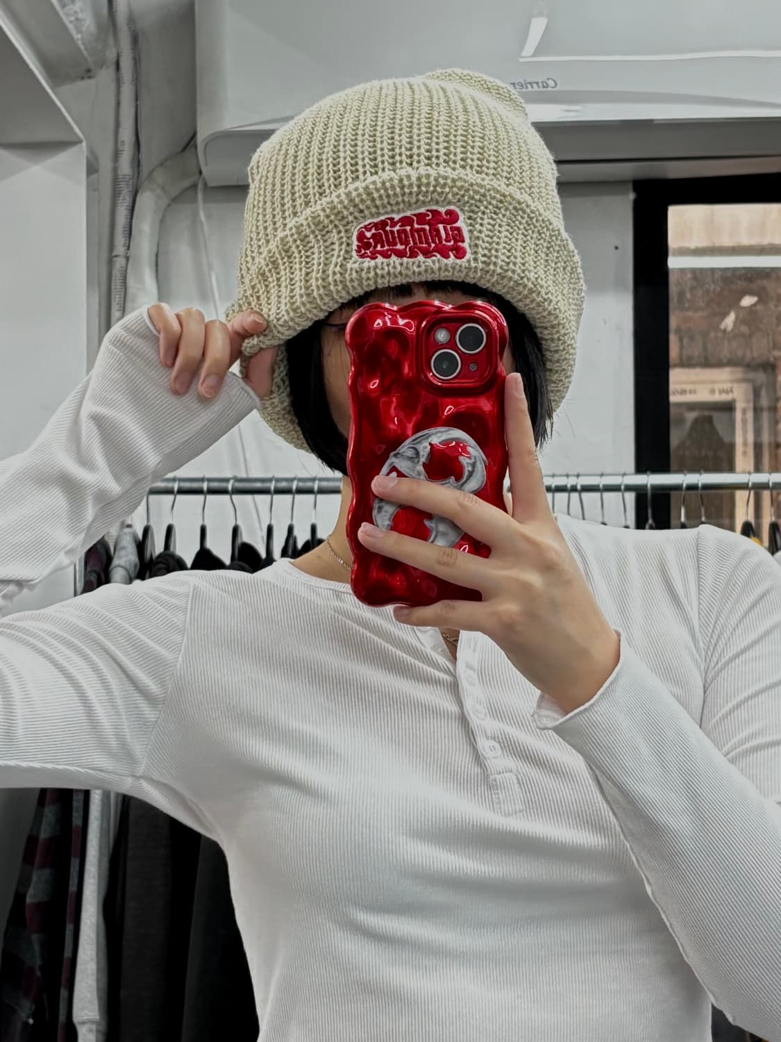 히스테릭 글래머 플레임 로고 비니 상품이미지1