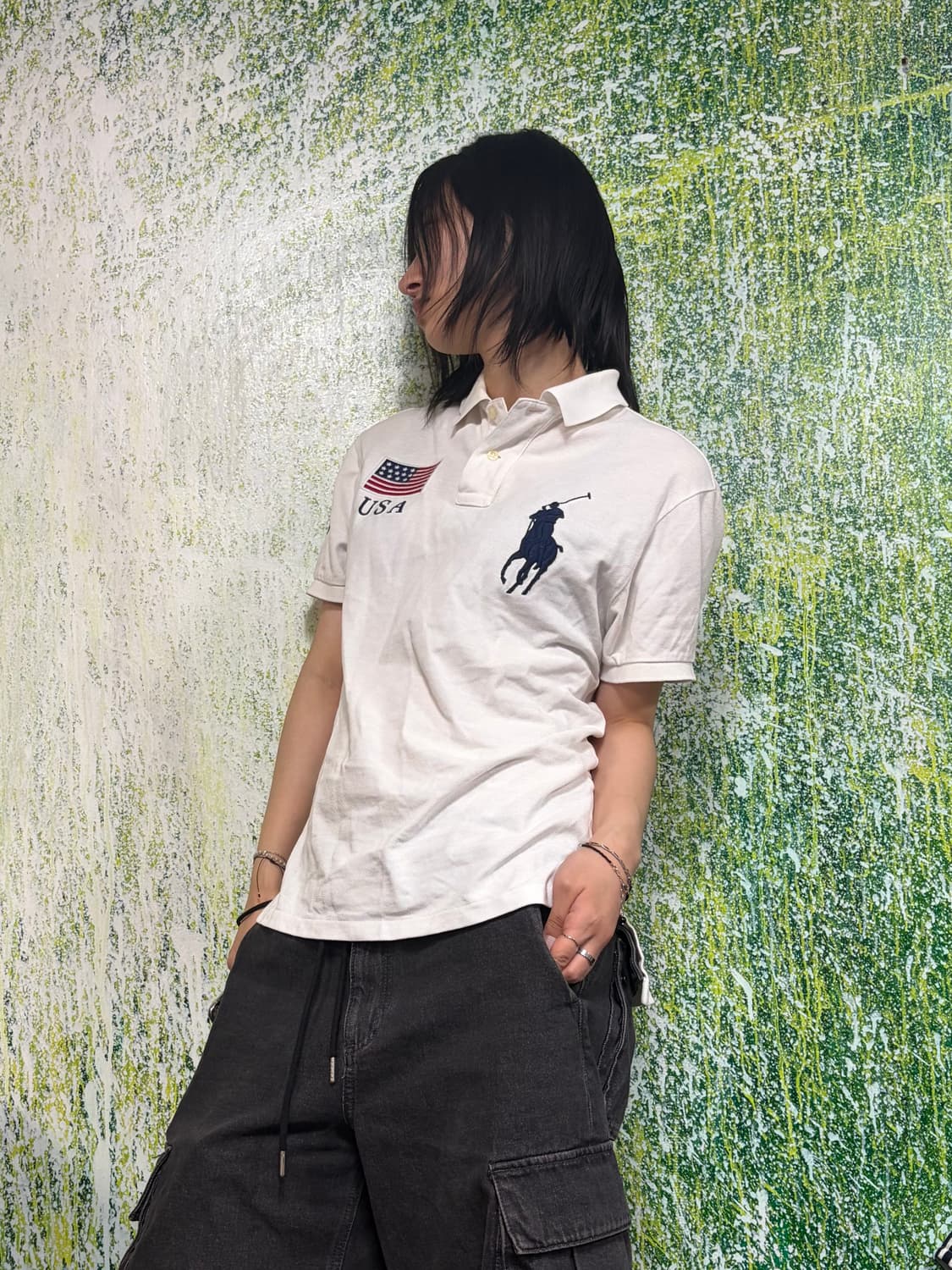폴로 대대장 빅포니 치프키프 USA 화이트 반팔 카라 티셔츠 M  상품이미지1