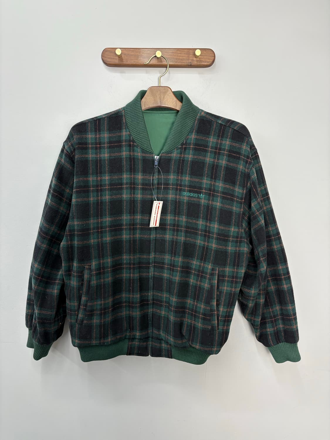 아디다스 빈티지 그린 체크 리버시블 자켓 A3245 상품이미지2