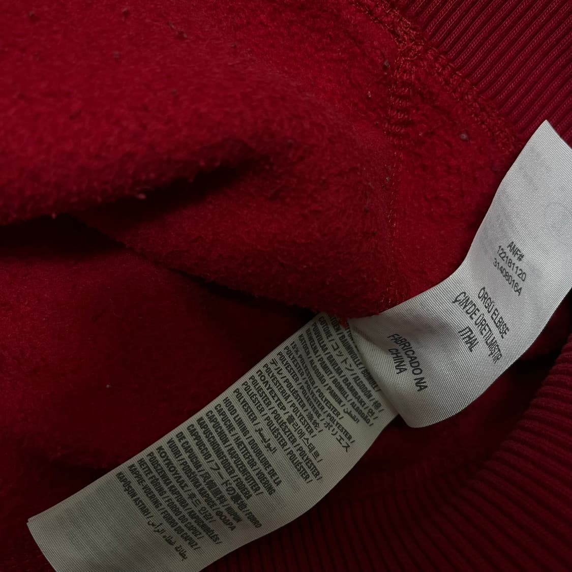 아베크롬비 레드 FITCH 로고 후드 집업 M/95 상품이미지5