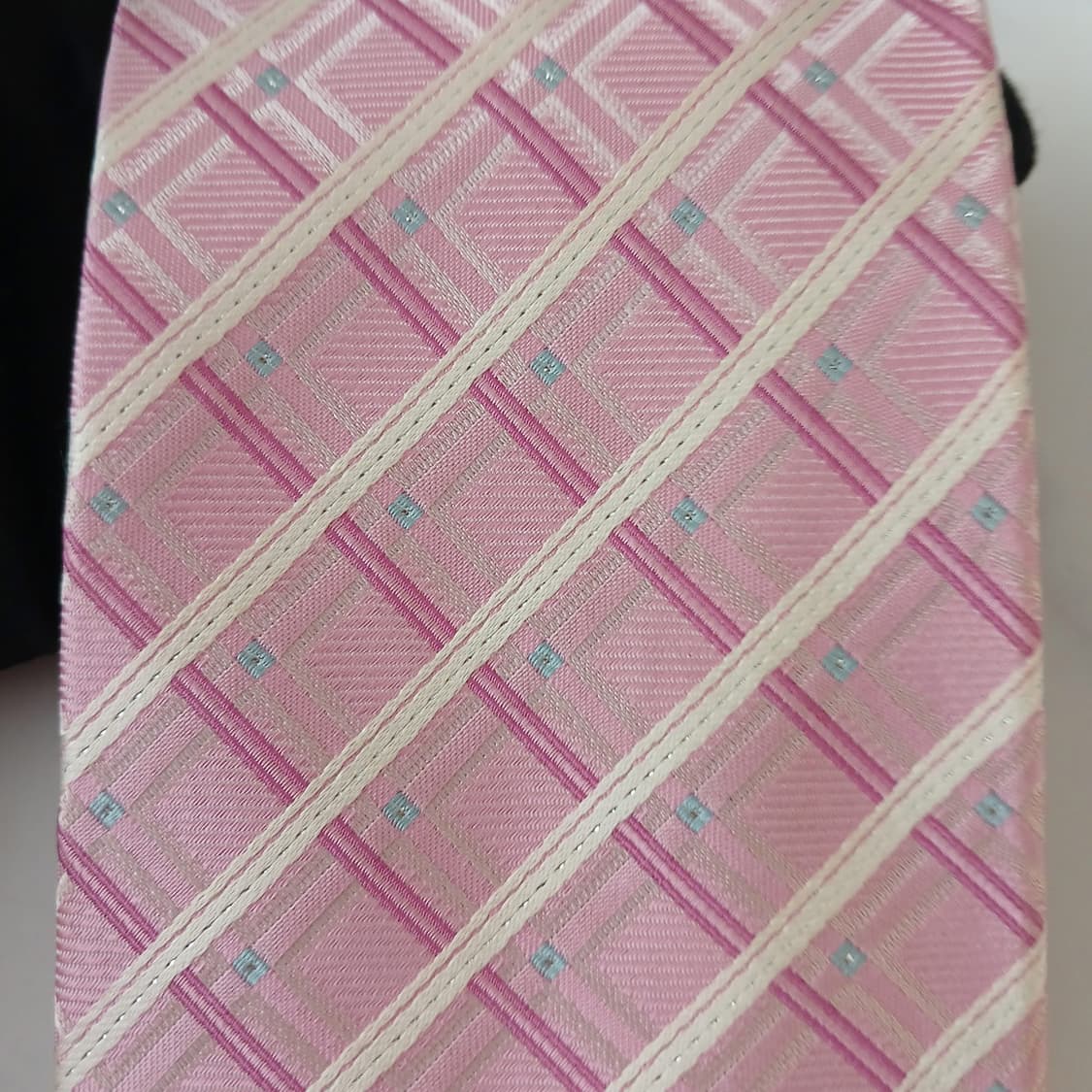 닥스 실크 핑크 체크 패턴 넥타이 9.5cm A+등급 A18989
 상품이미지6