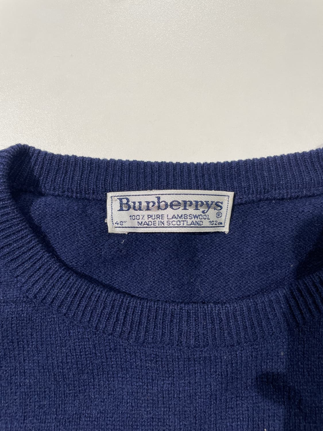 버버리 90’s 네이비 골프 아이콘 크루넥 울 니트 상품이미지7