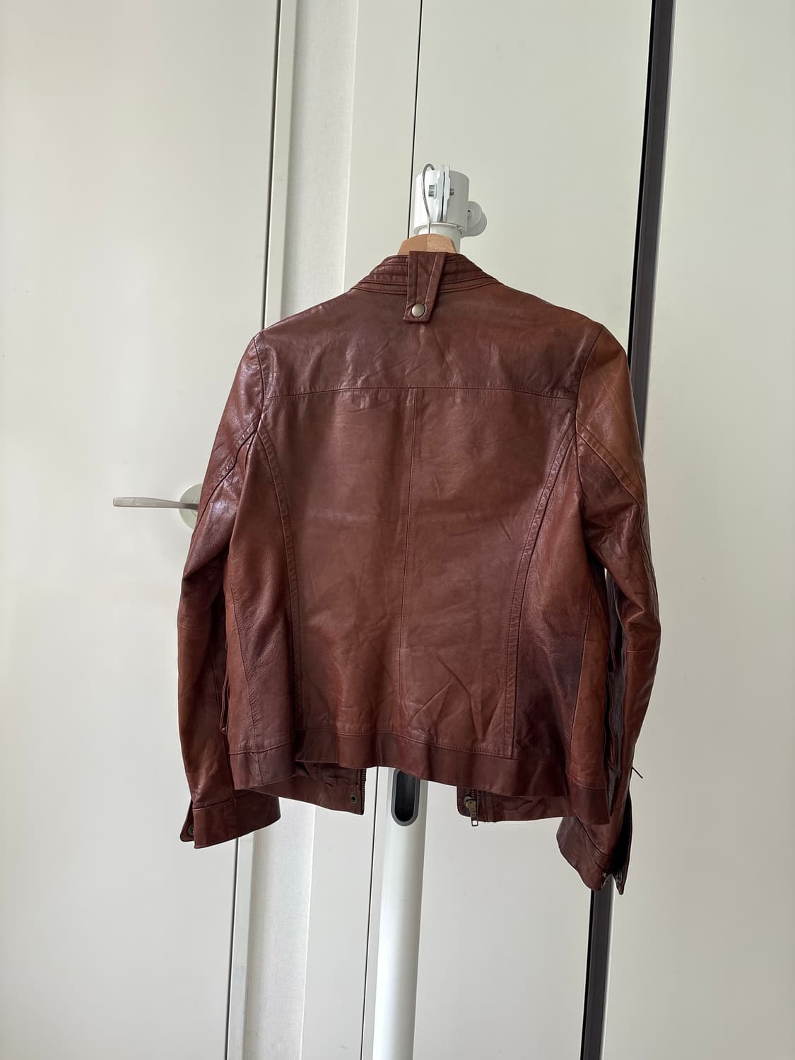 Aged Leather Rider Jacket 상품이미지3