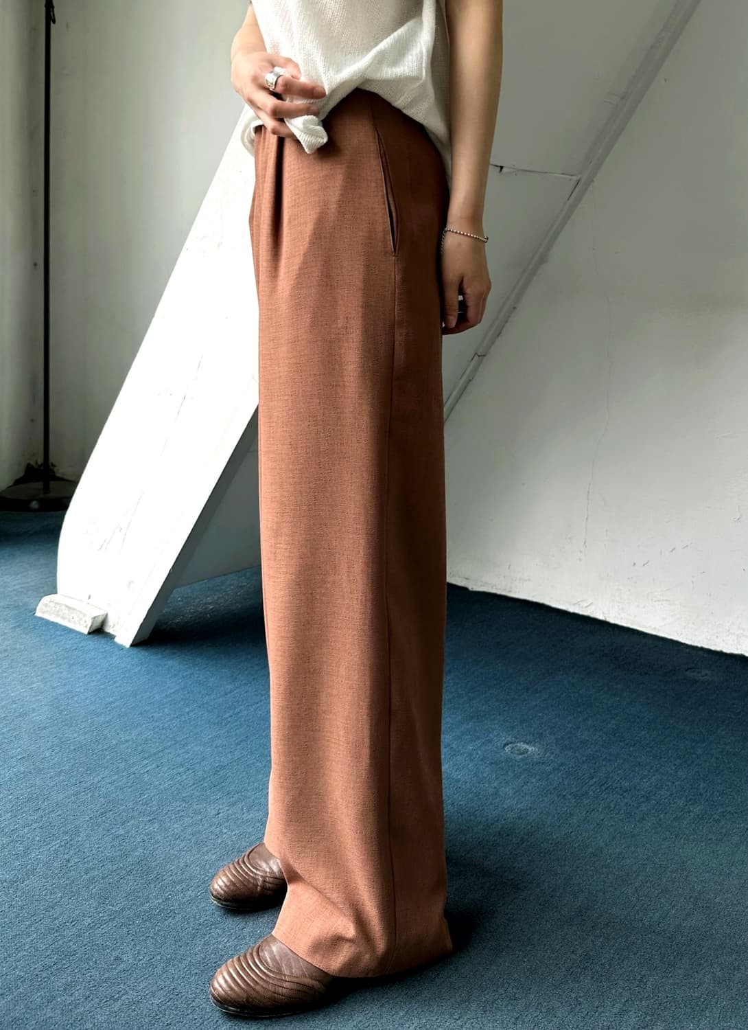 1 pleats high gauge poly trousers  상품이미지3