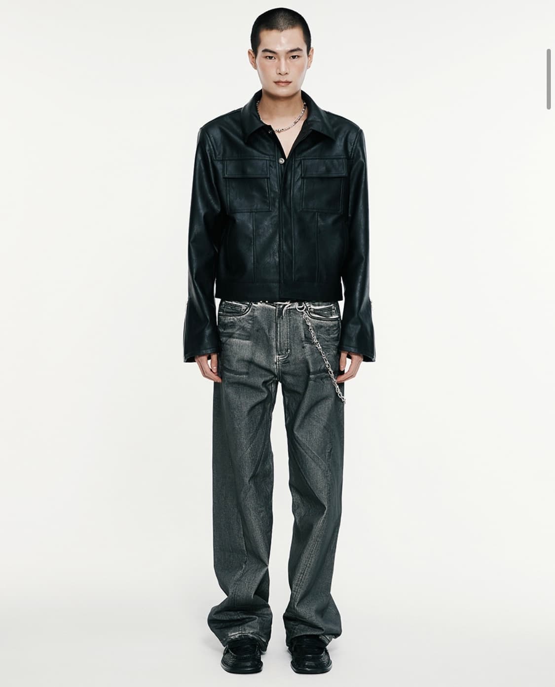 알렌느 트러커 포우 레더 자켓 상품이미지2