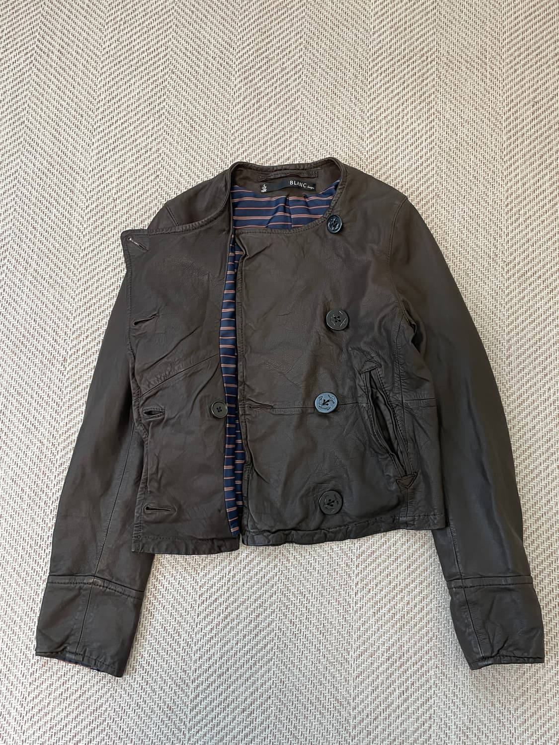 빈티지 Blanc 브라운 양가죽 레더자켓 y2k goa J03919 상품이미지8