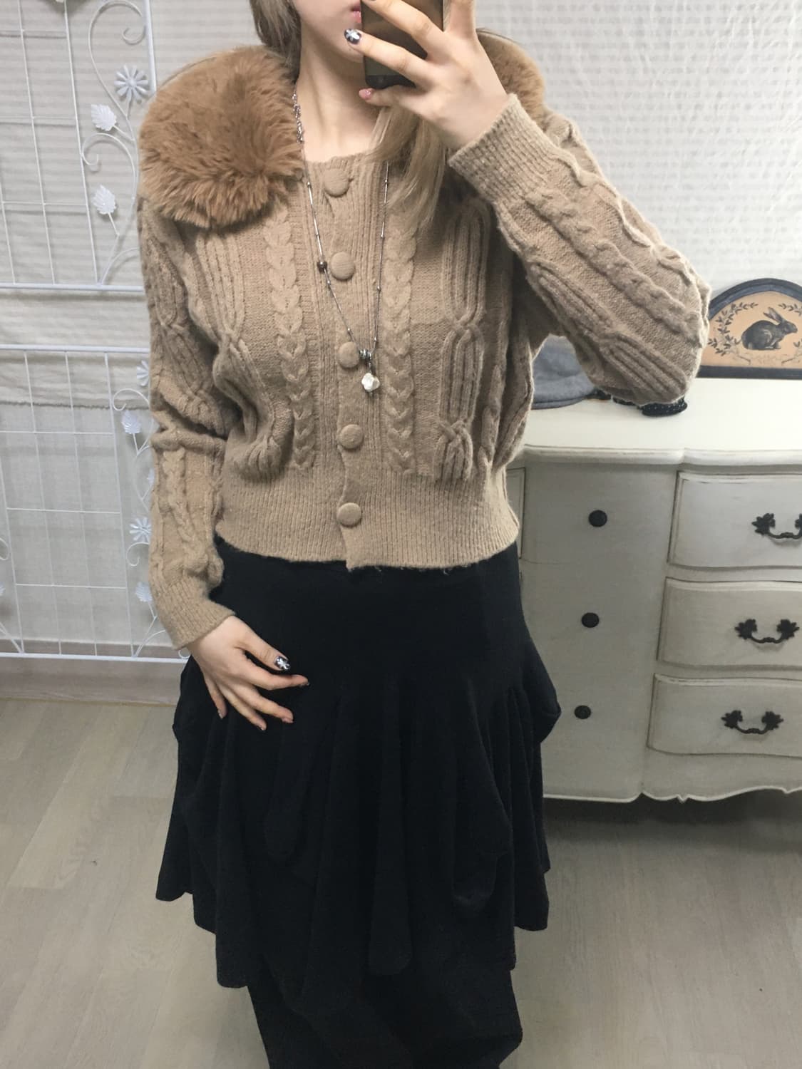 일본빈티지 라떼 퍼카라 가디건 상품이미지4