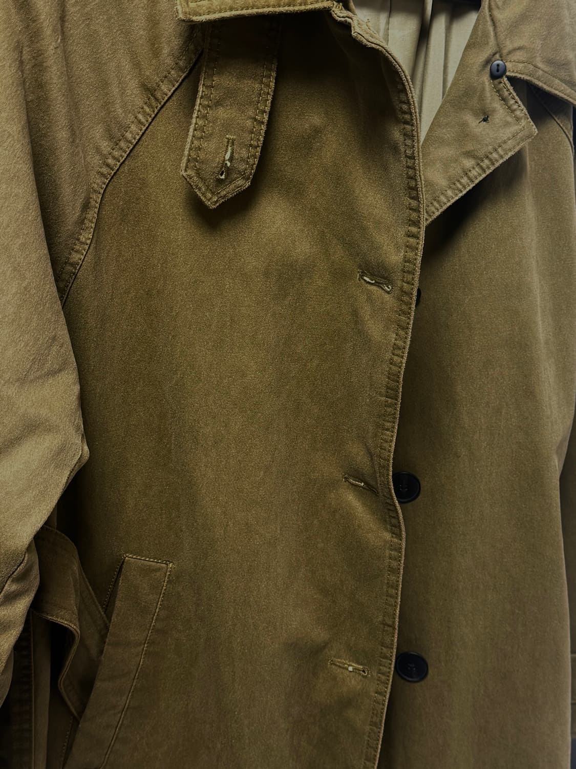 자라 페이크 퍼 칼라 왁스드 트렌치 코트 XS 상품이미지6