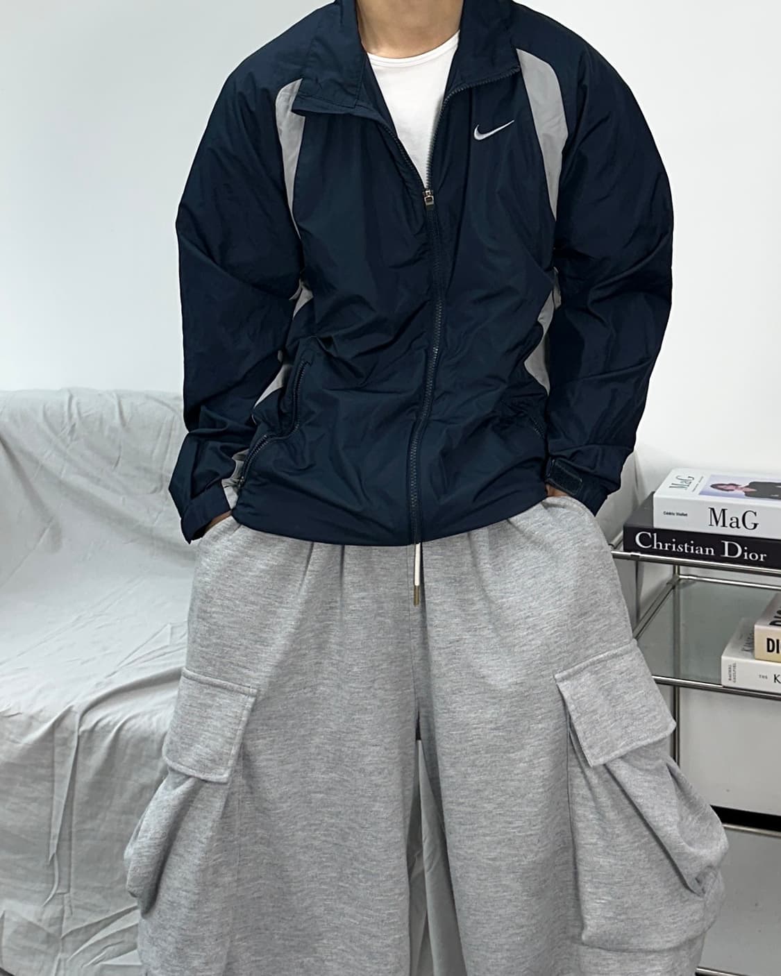 나이키 00s 스우시 배색 바람막이 L 상품이미지1