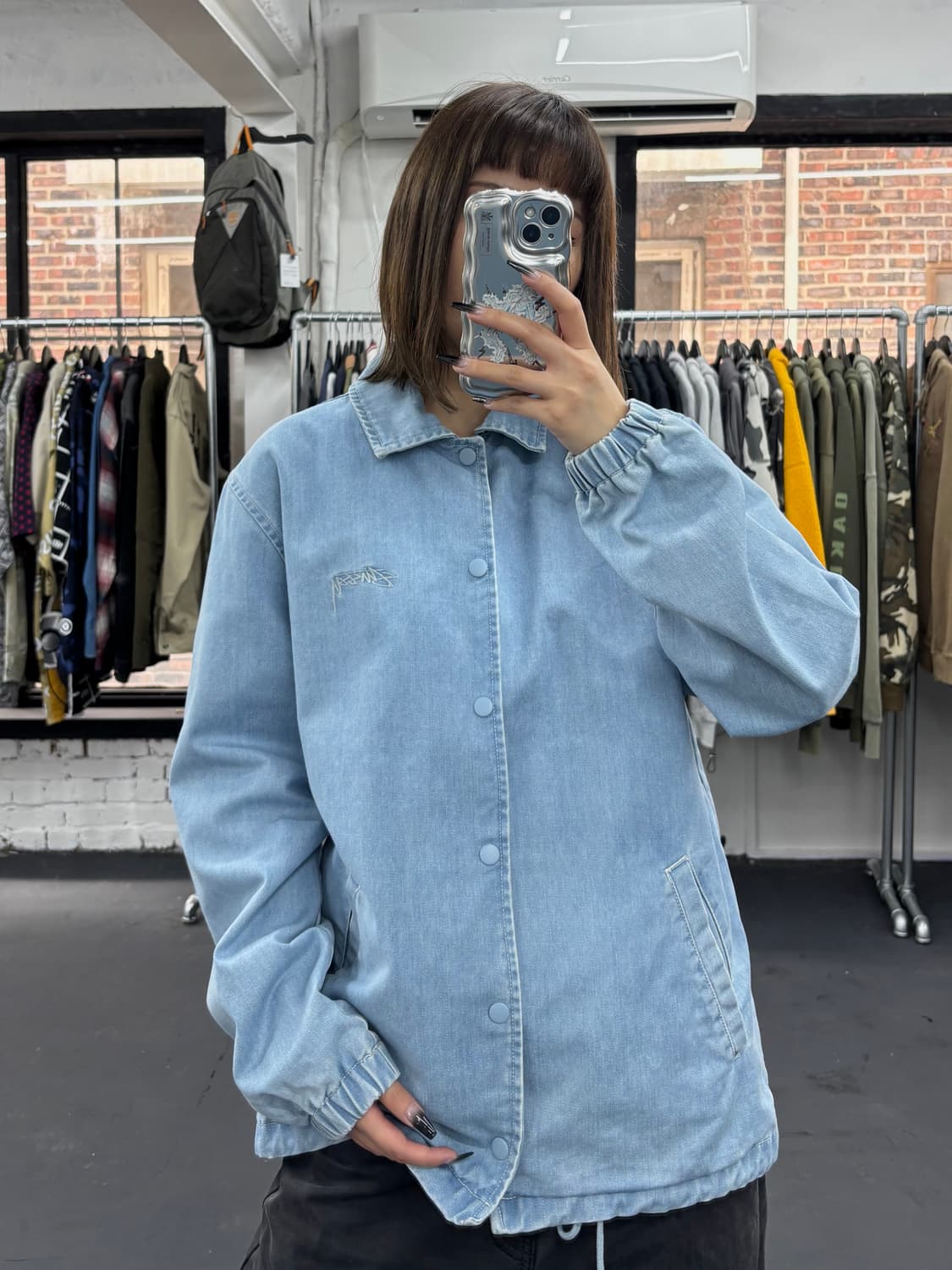 스투시 스펠아웃 데님 코치자켓 상품이미지4