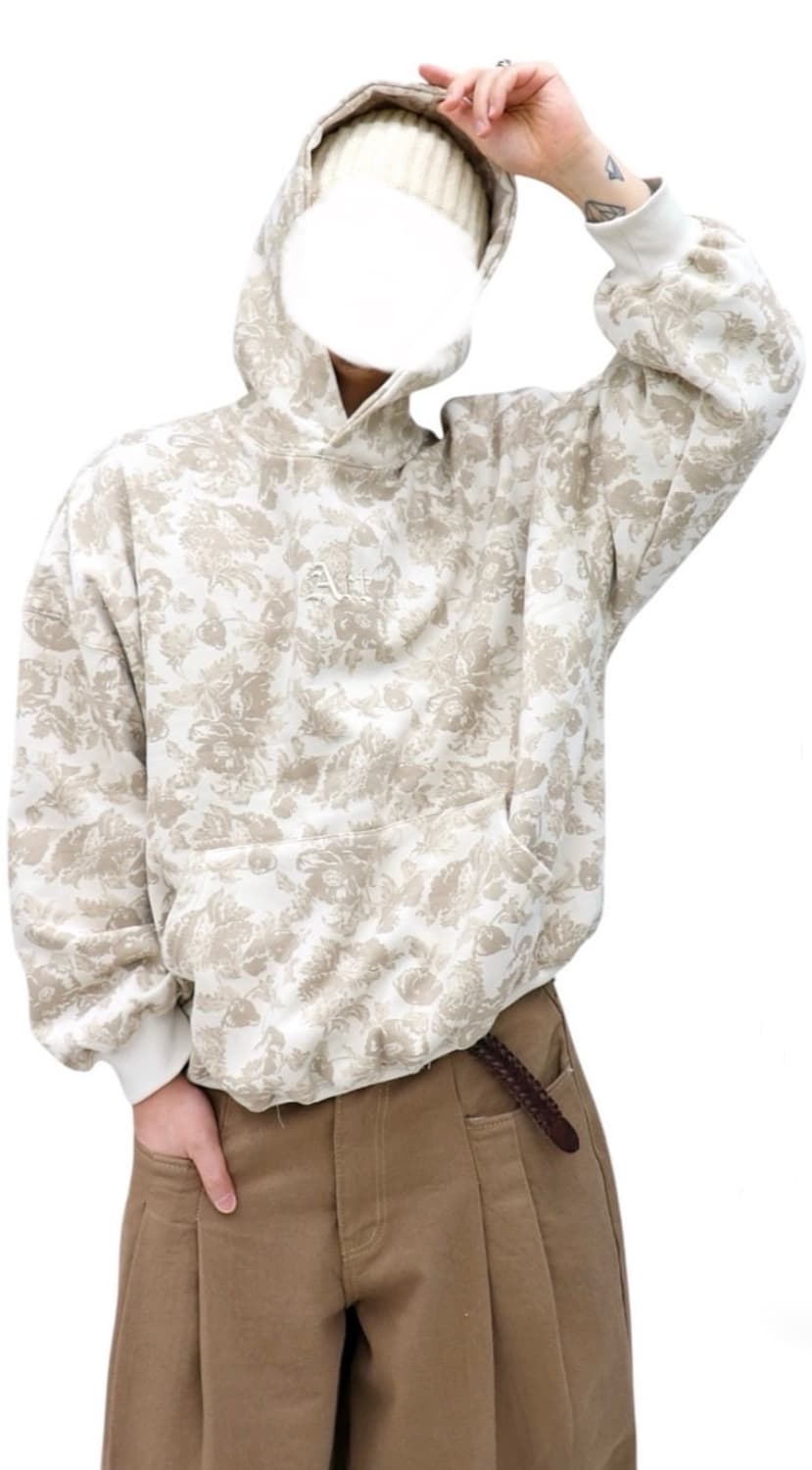 헌도피 오버 자수 후드 양기모 후드티 상품이미지3