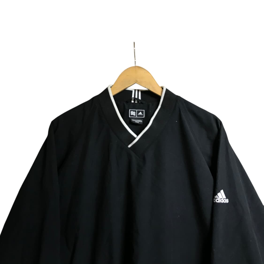 아디다스 브이넥 검정 웜업자켓 상품이미지1