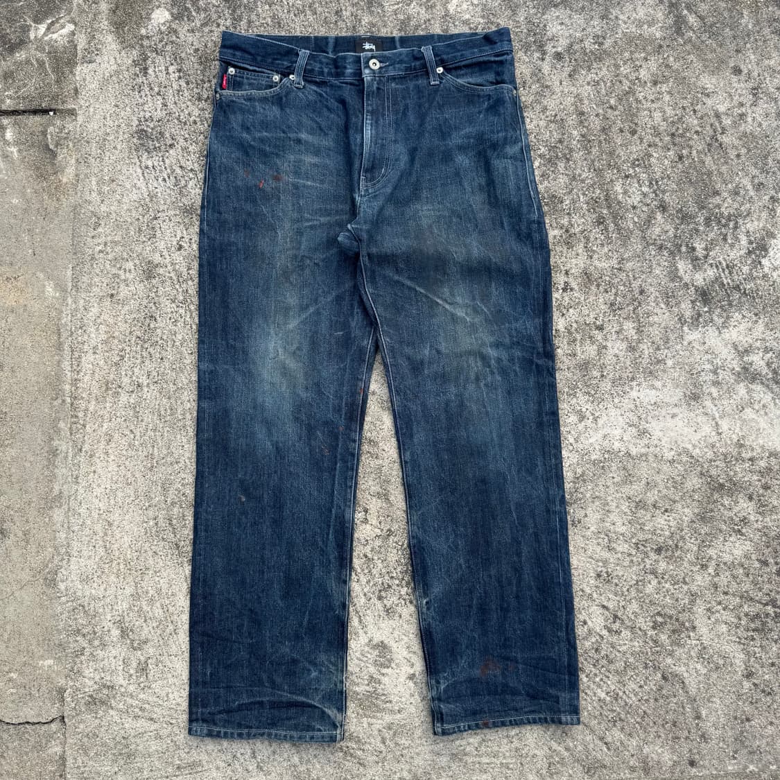 [34] Stussy 스투시 백포켓 로고 데님 팬츠 상품이미지1