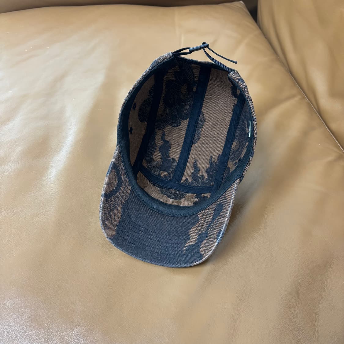 슈프림 캠프캡 모자 박스로고 플레임 자카드 데님 브라운 상품이미지6