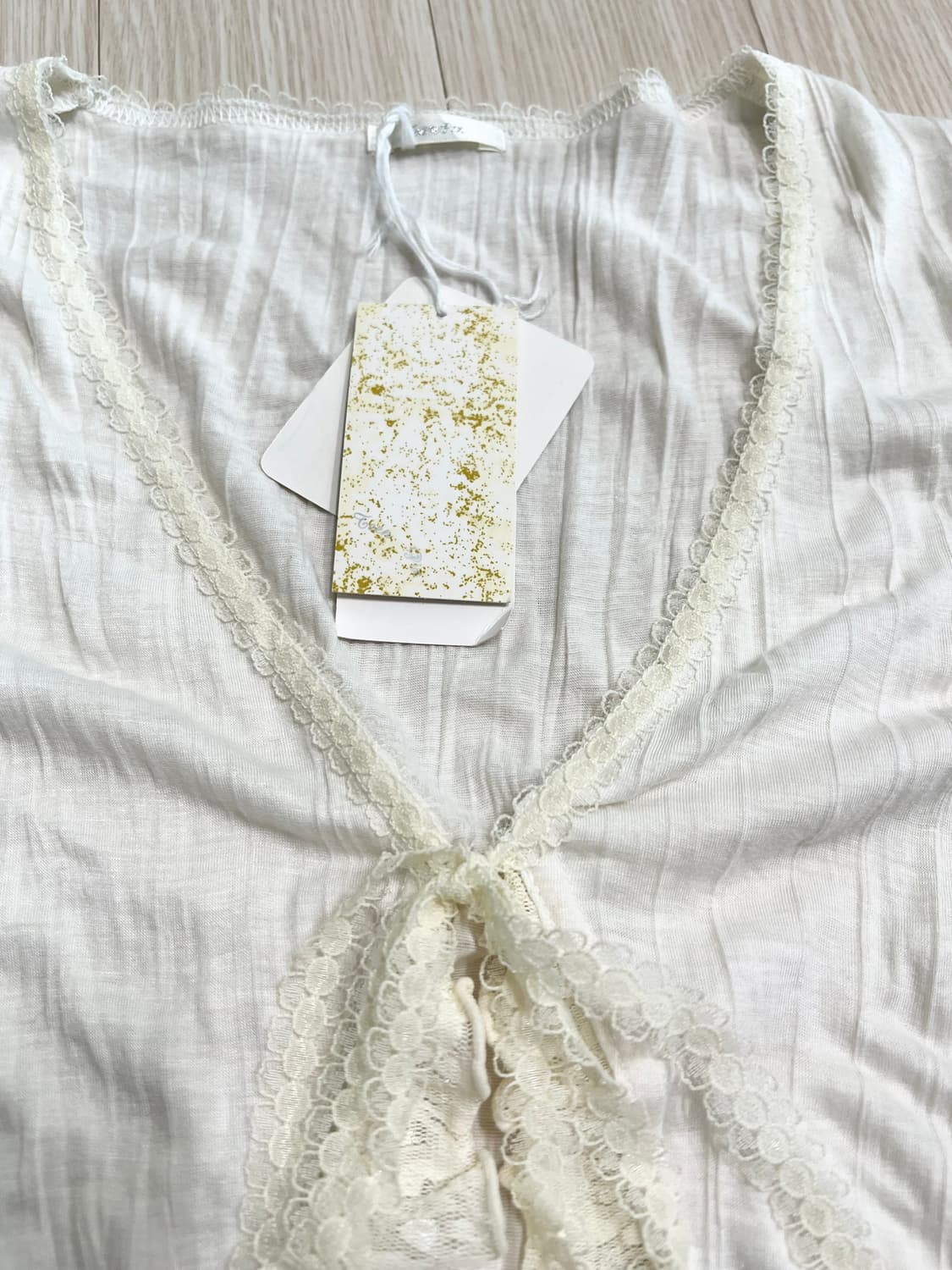 [새제품] 셔링레이스 블라우스 자켓 모리걸 상품이미지3