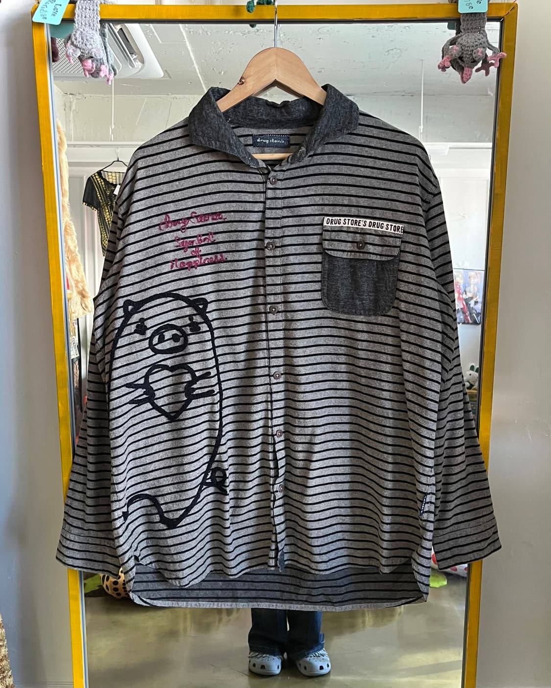 DRUG STORE Japan Over-Sized Stripe Shirt 상품이미지4