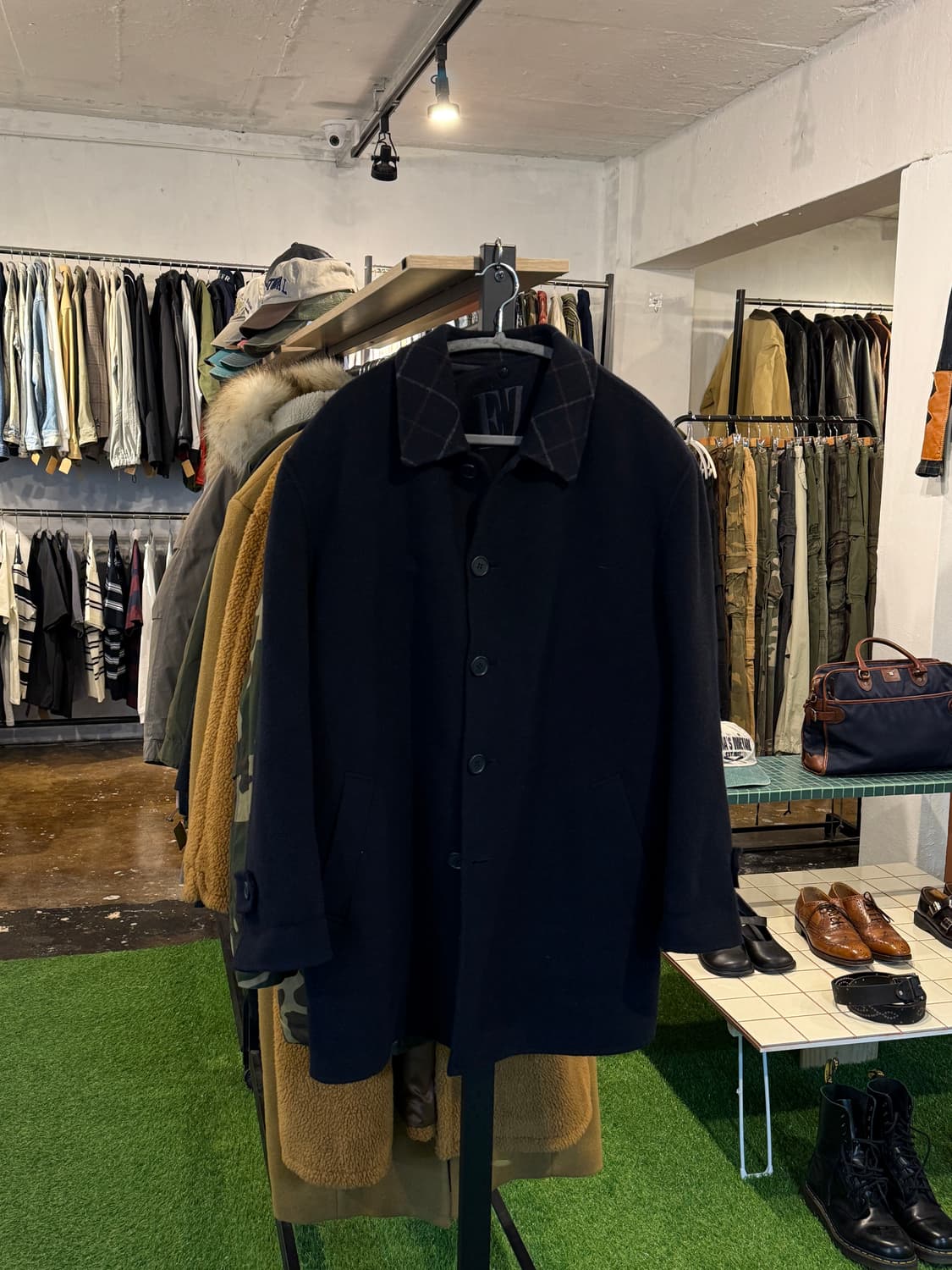 EZ 클래식 빈티지 울 하프 코트 상품이미지5