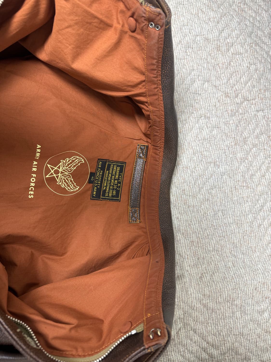 L) 아카펠라클로딩 A-2 자켓 소가죽 40 size 상품이미지4