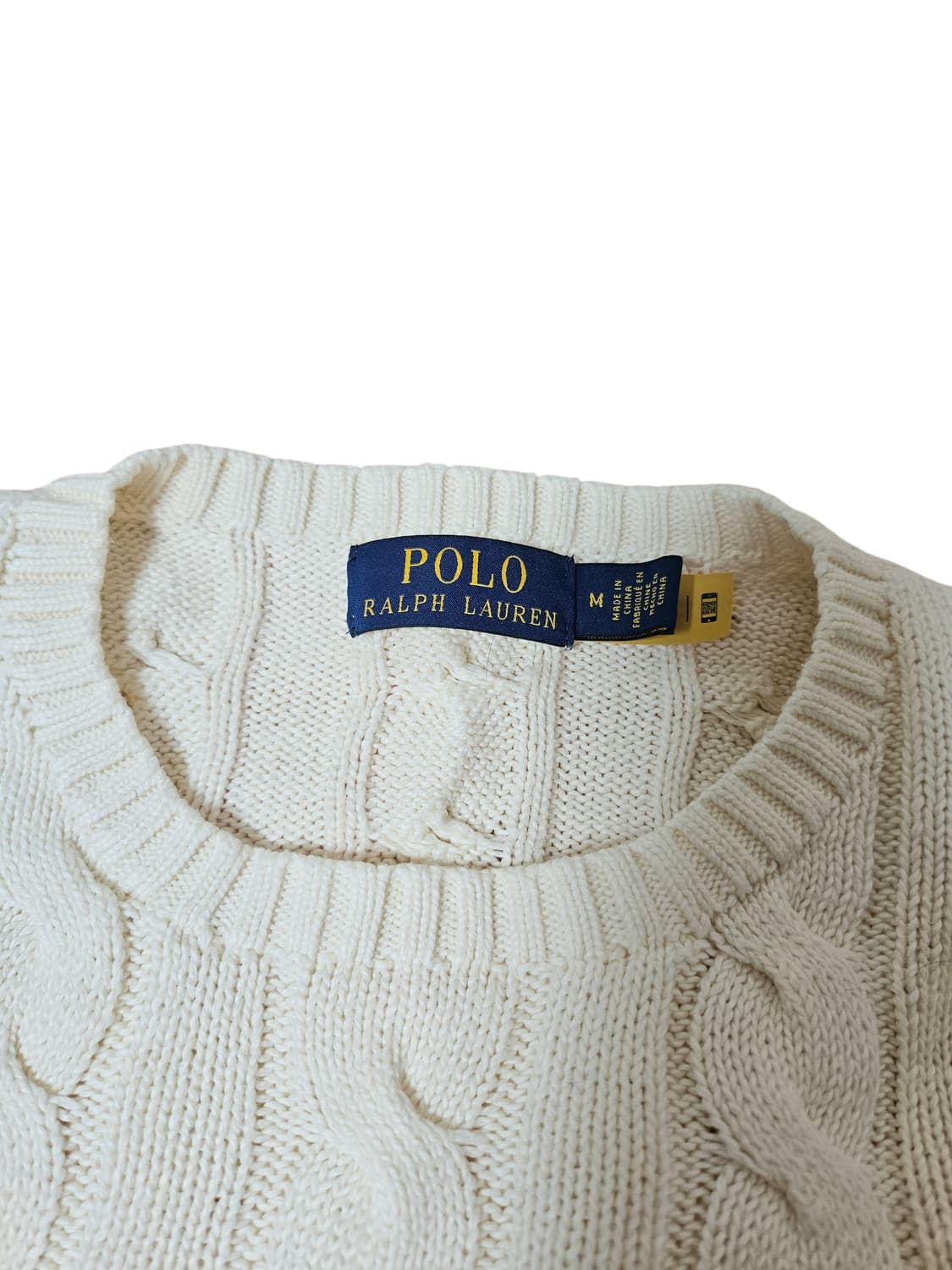 폴로 케이블니트 아이보리 M(100) 상품이미지2