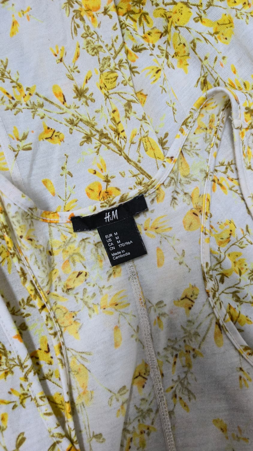 옐로우 잔꽃 나시 미니 원피스 튜닉 슬립 플라워 폴리 상품이미지4