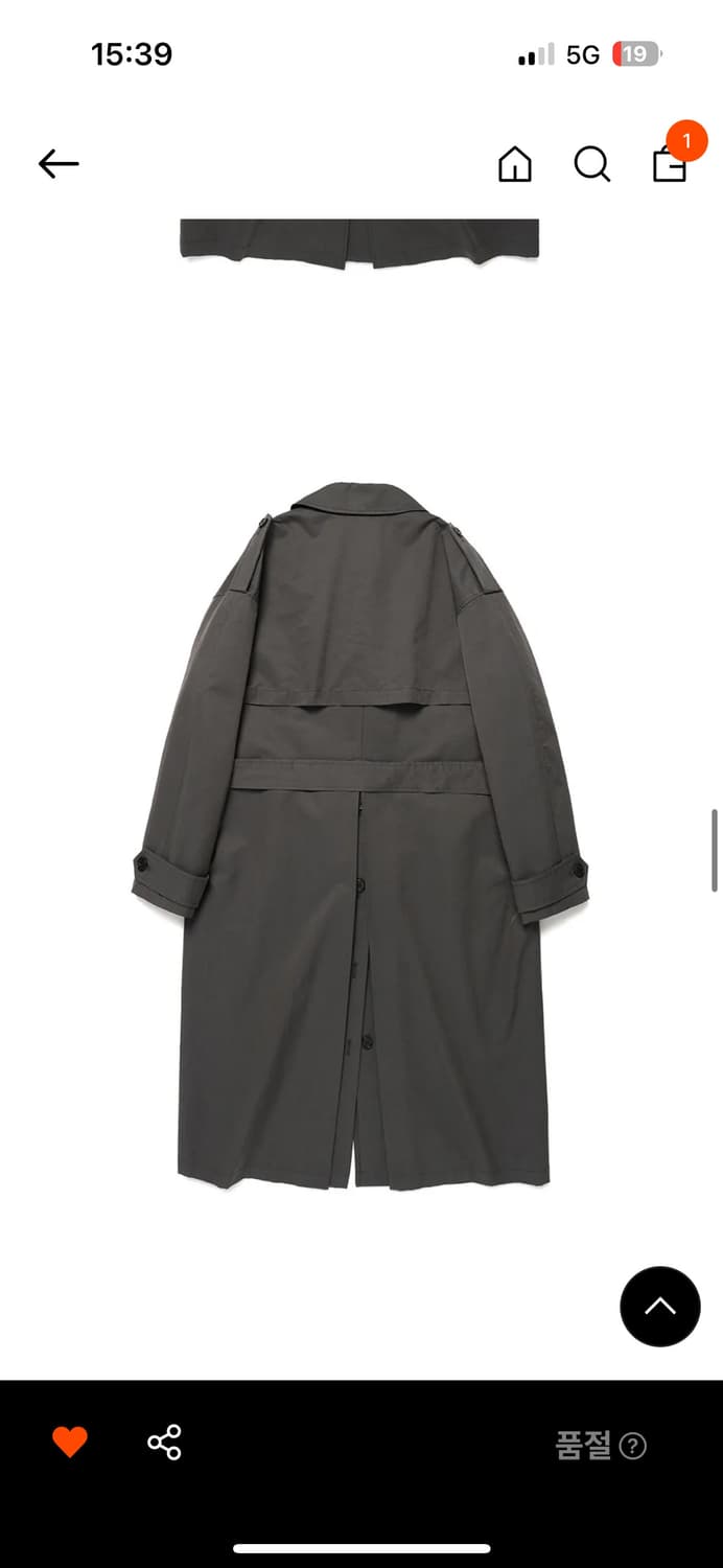 WEARIS 웨어리즈 싱글 트렌치 코트 블랙 상품이미지2