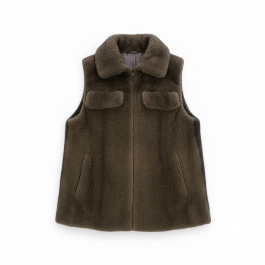 천연 밍크 넥카라 베스트 조끼  상품이미지1