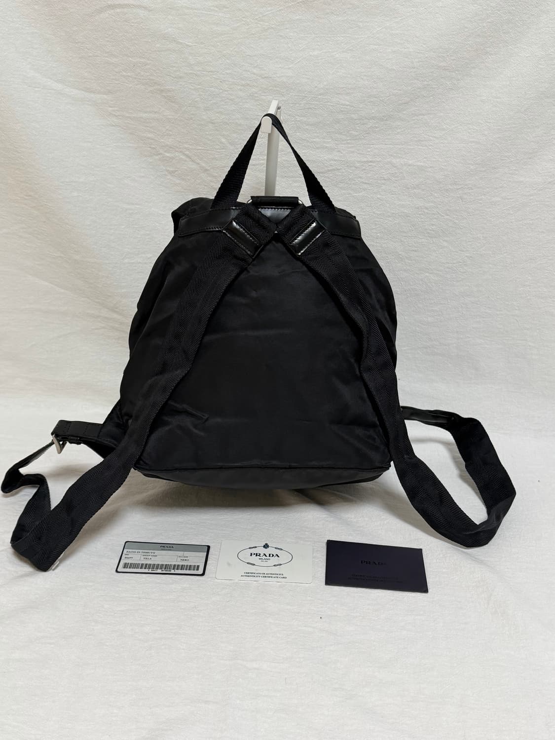 (A급)정품 프라다 포코노 나일론 투포켓 스몰 백팩 블랙(게런티있음) 상품이미지5