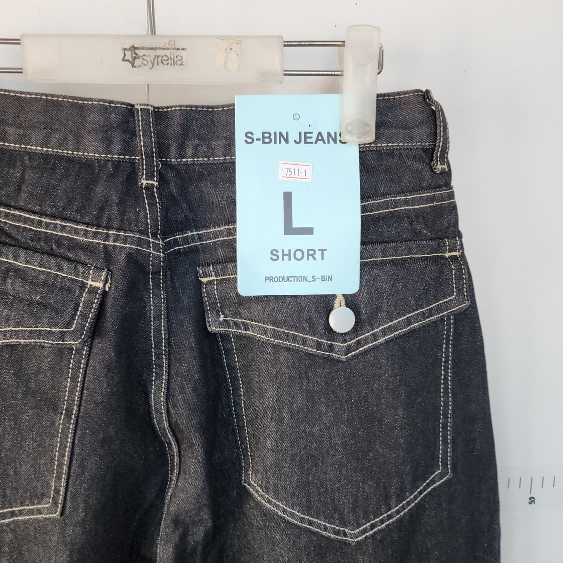 S-BIN 검정 데님 와이드 팬츠 상품이미지4