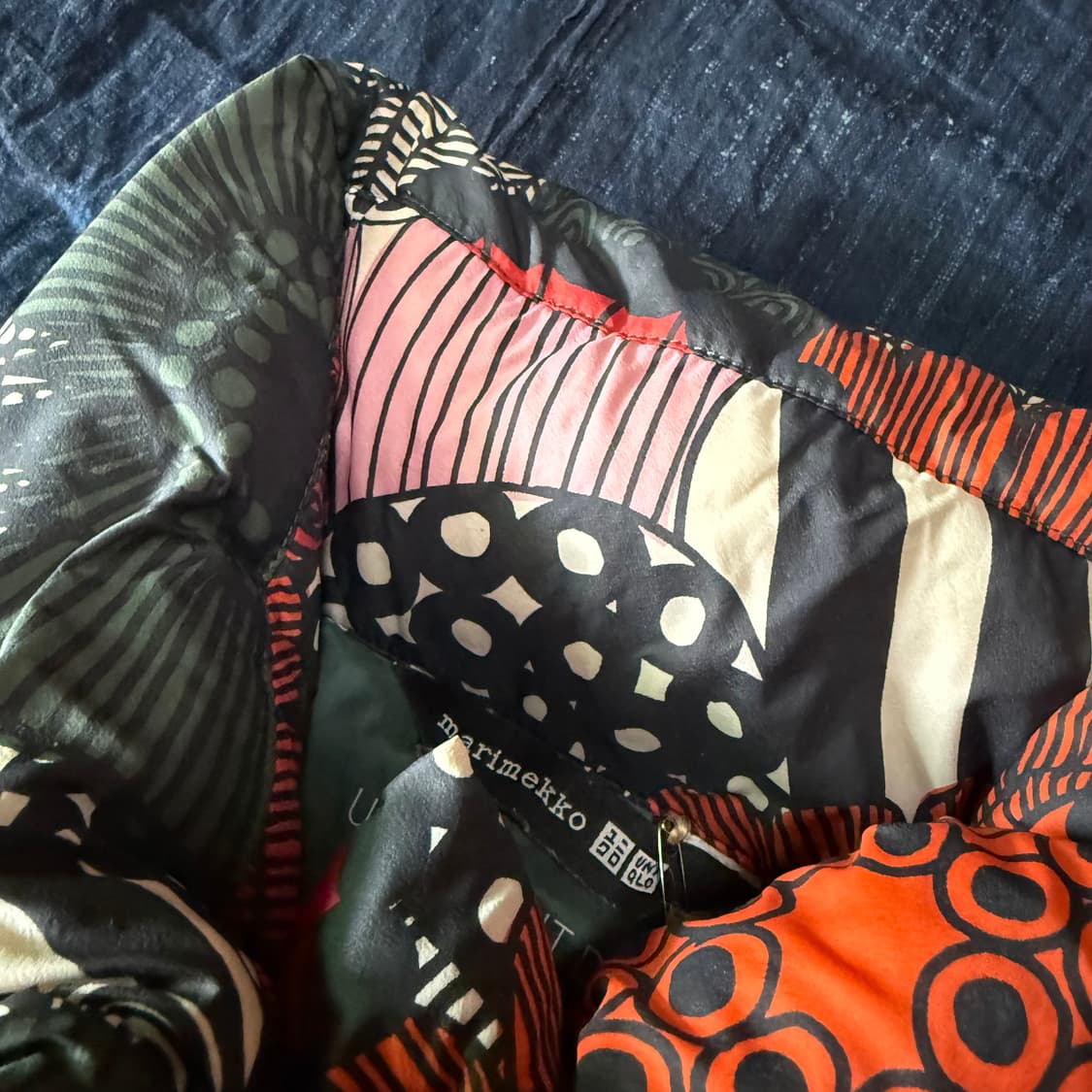 유니클로 x 마리메코 우먼 울트라 라이트 다운 코쿤 자켓 플라워 XL 상품이미지3