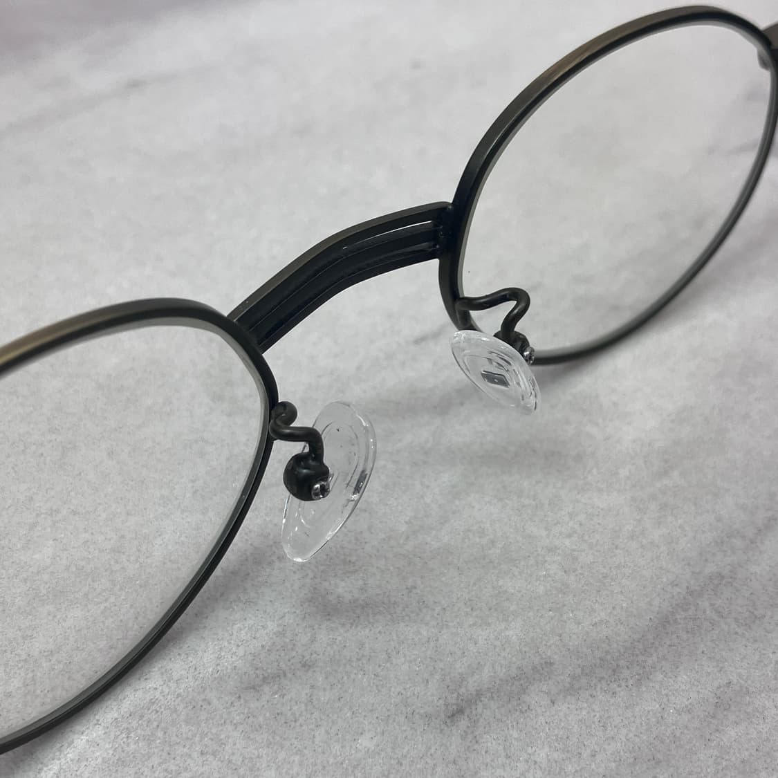 D14 NO BRAND 빈티지 앤틱 골드 라운드 메탈테 안경 상품이미지4