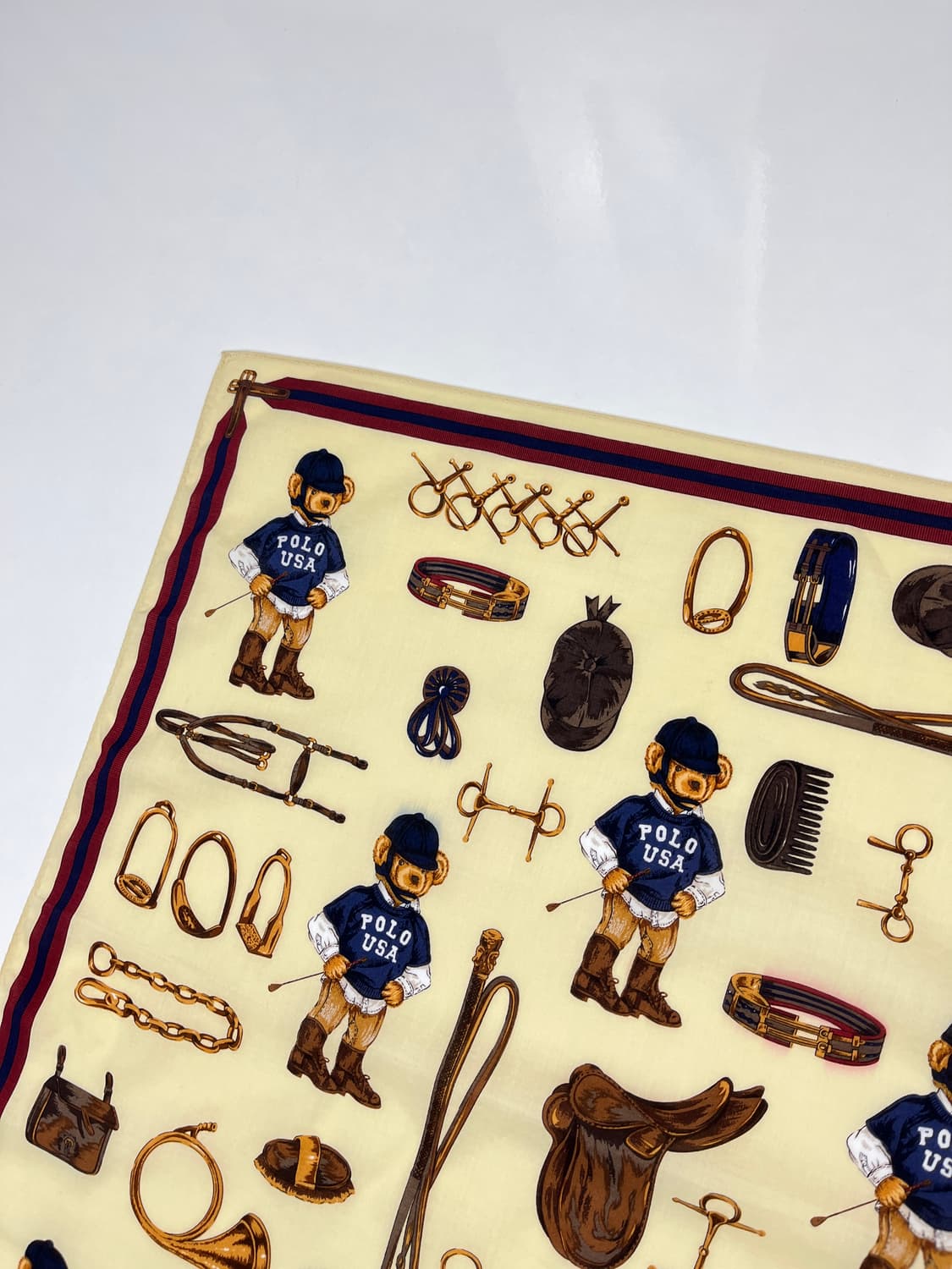 90's 폴로 랄프로렌 홀스빗 베어 올오버 스카프 상품이미지4