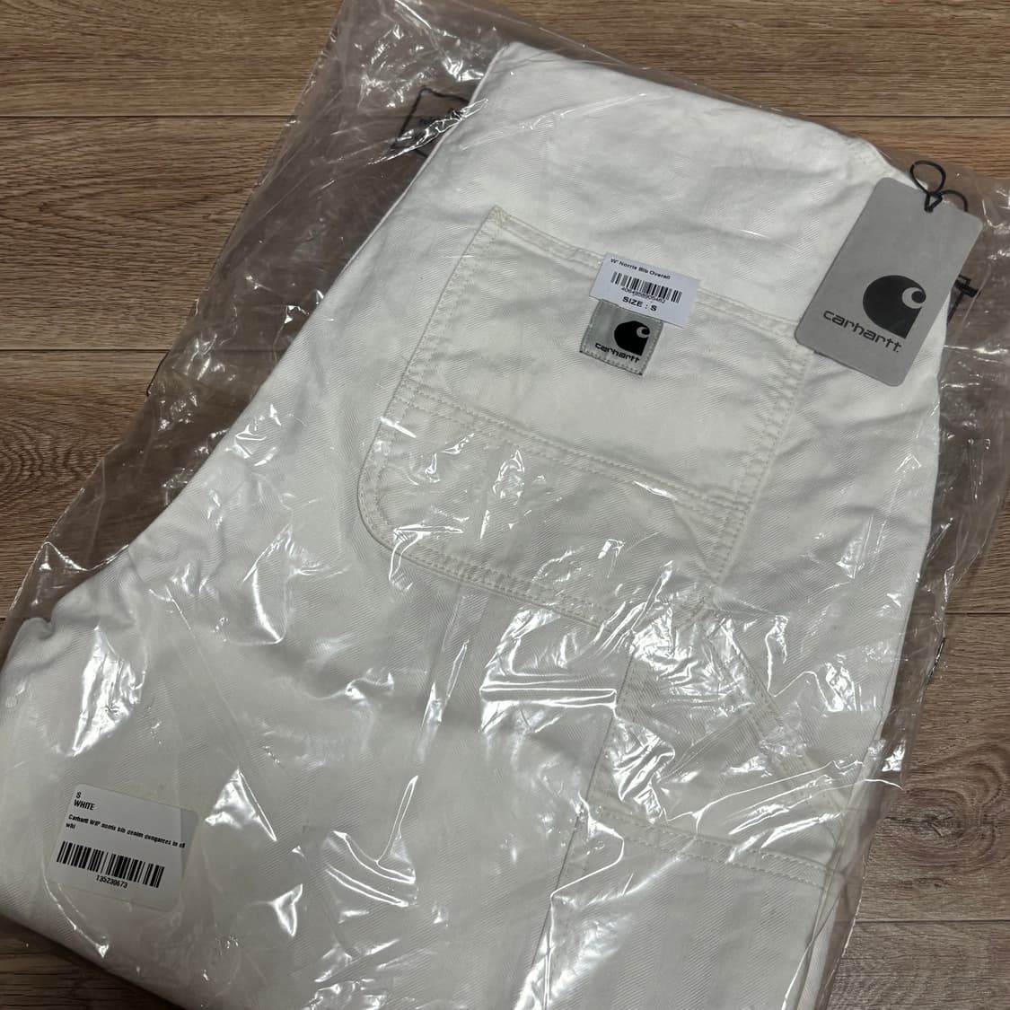 칼하트 윕 W 노리스 빕 데님 오버롤 오프화이트 S 상품이미지2