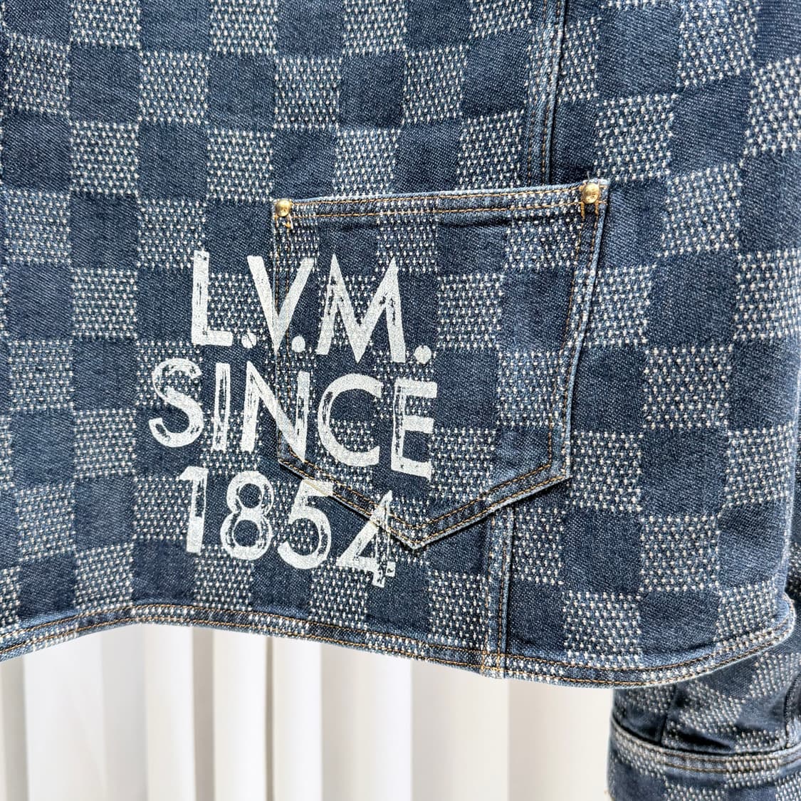 (S/50) / 26년도 신형 루이비통 다미에 데님 셔츠 자켓 상품이미지5