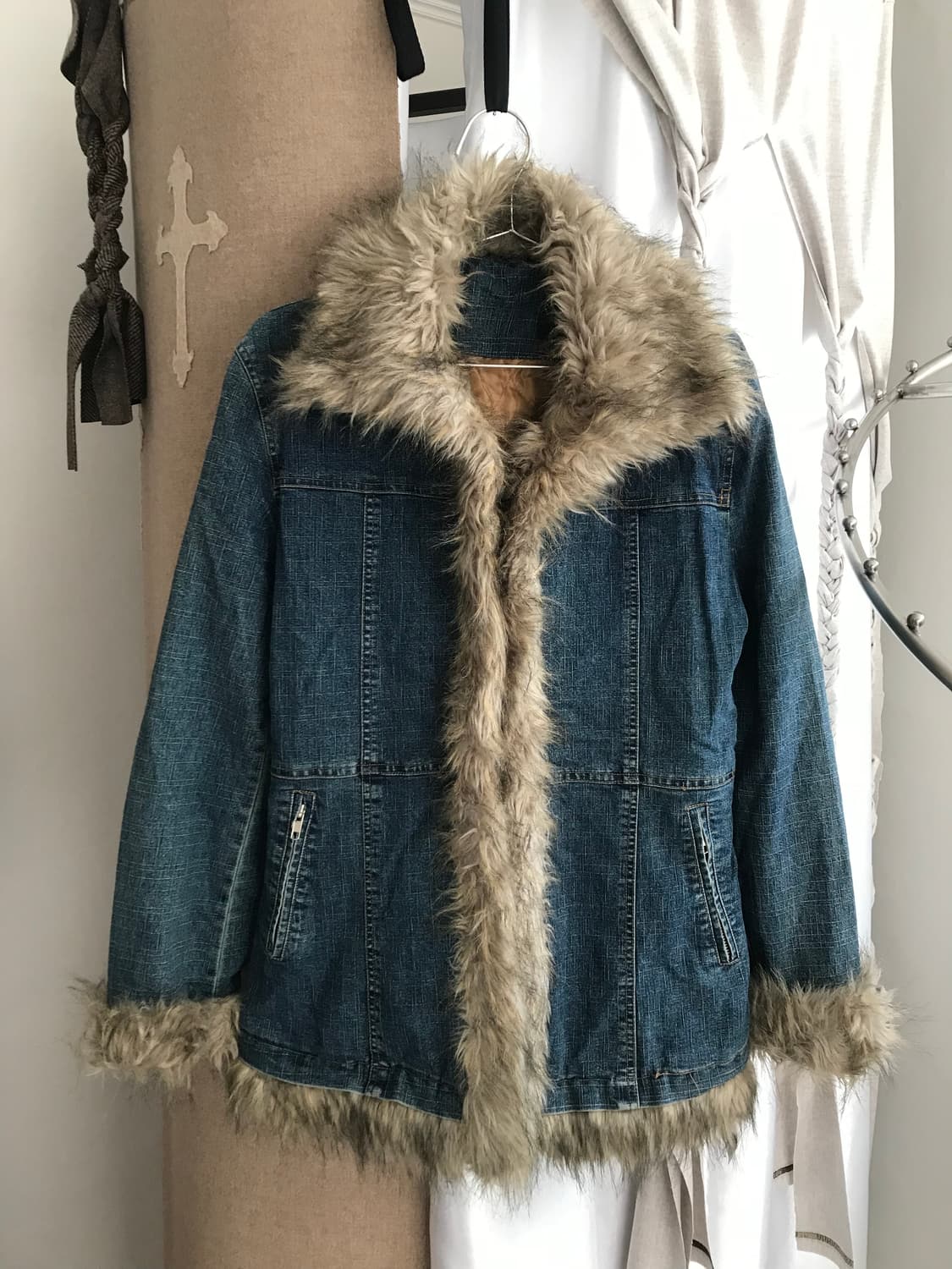 vintage denim fur coat 상품이미지5