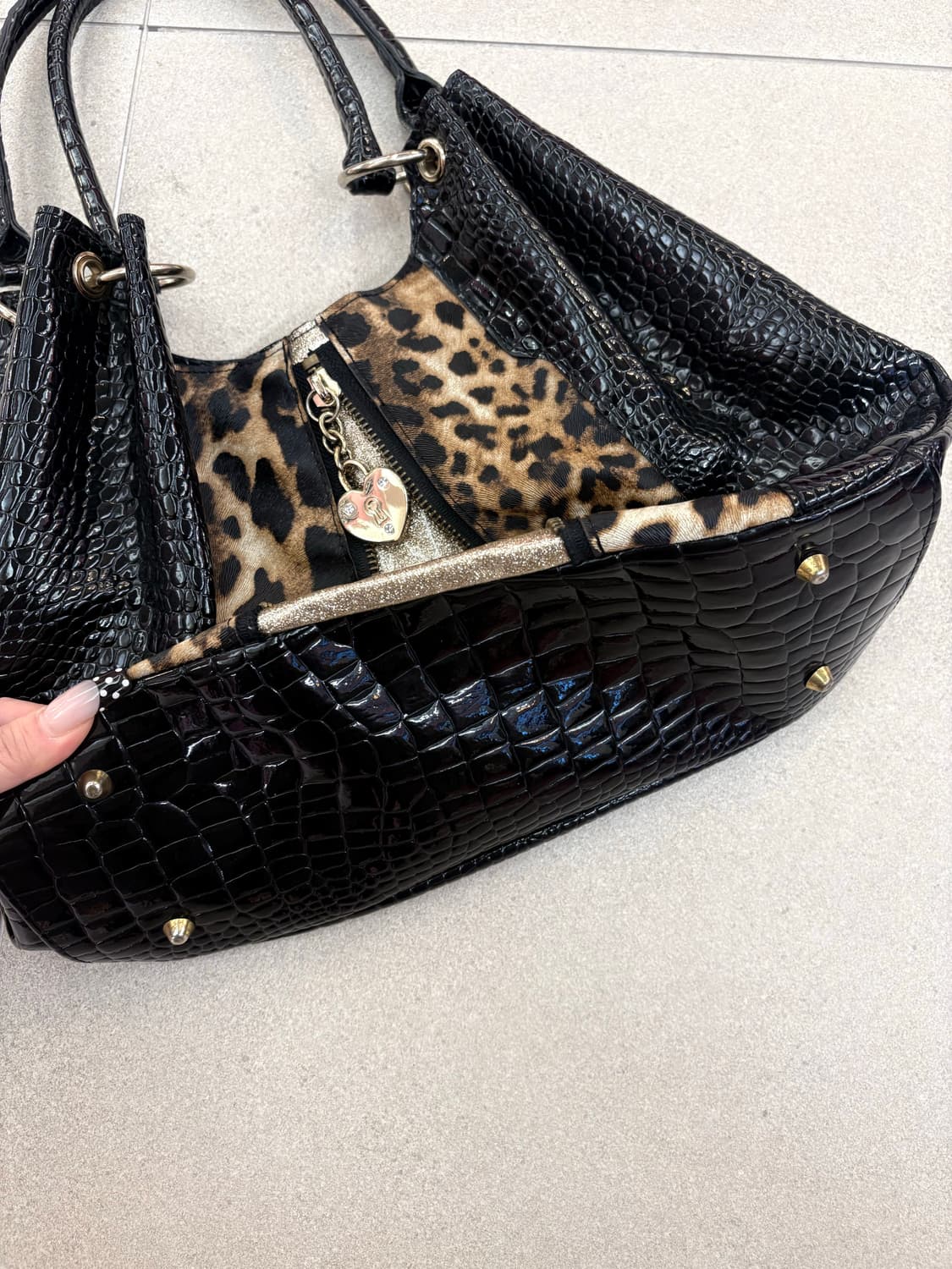 블랙 호피 갸루 숄더백 상품이미지3