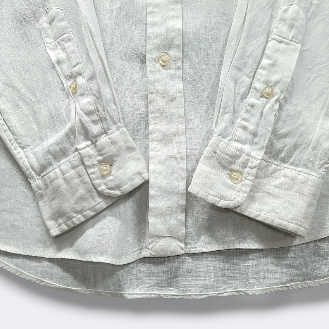 [M] 폴로 화이트 클래식핏린넨 긴팔셔츠 상품이미지7