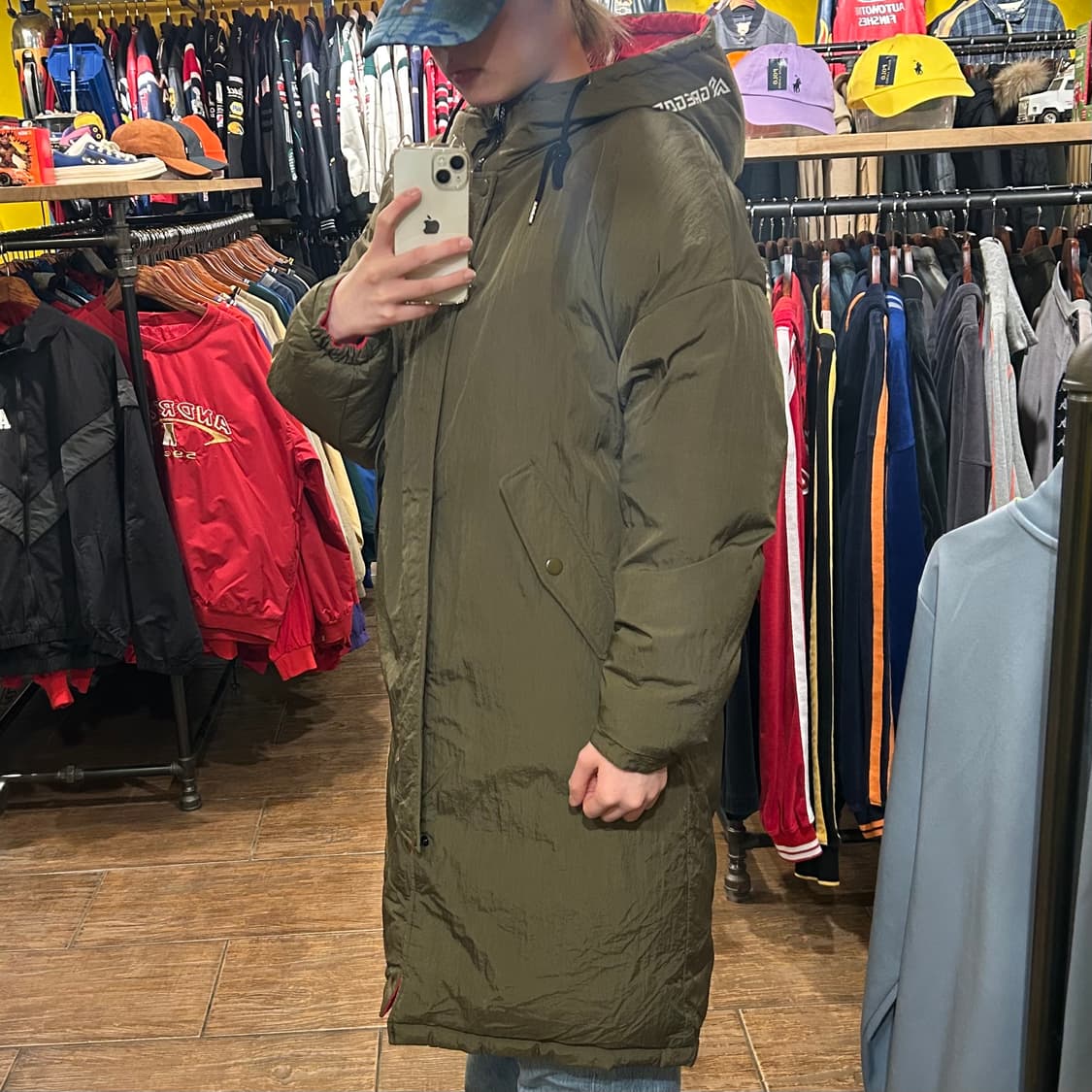 [HI]  그레고리 야상 롱패딩 카키 상품이미지4